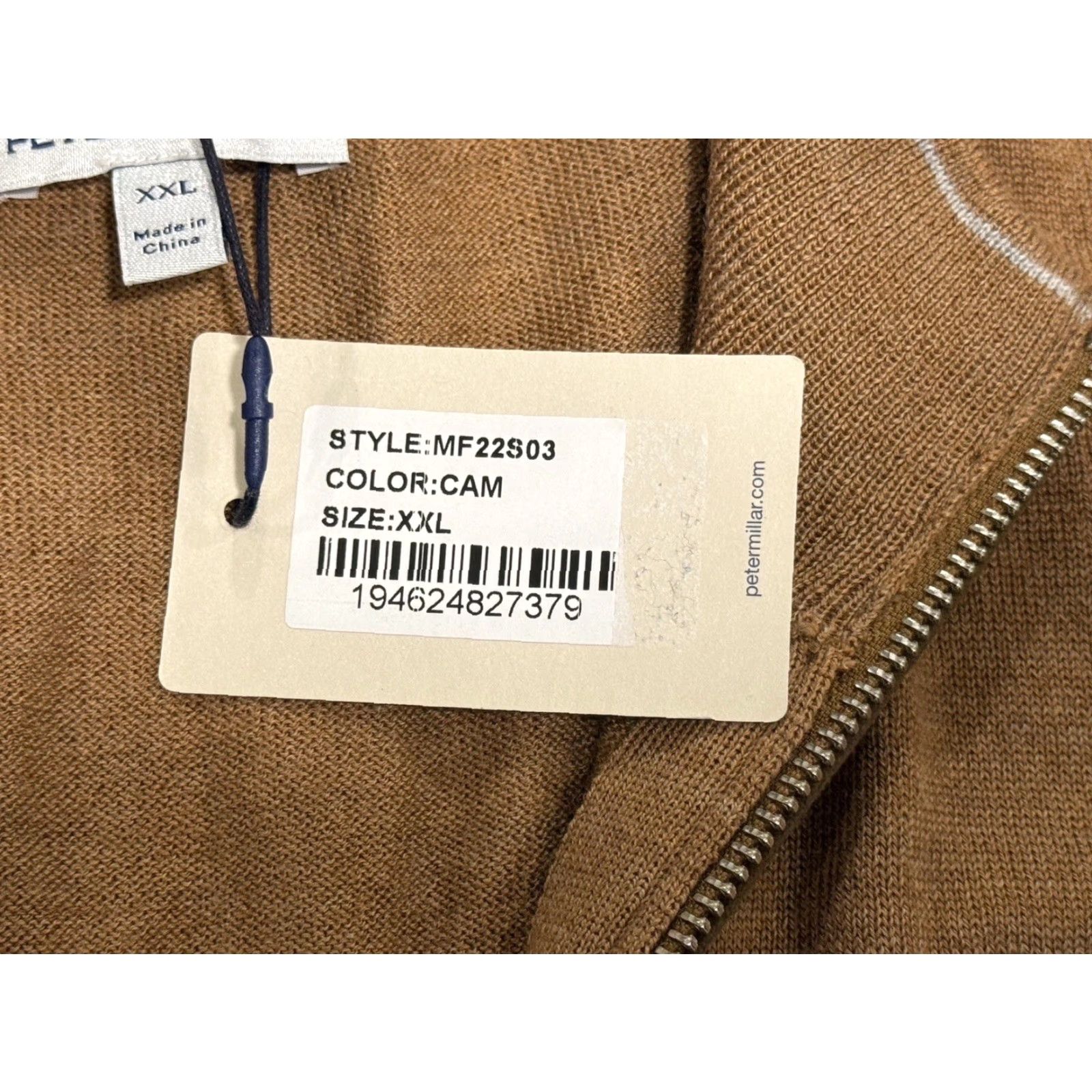 Peter Millar NWT Peter Millar Autumn Crest 1/4 Zip Sweater Camel Brown 2XL Men Pullover Knit Long Sleeve Solid Zipper Country of Origin: China Size US XXL / EU 58 / 5 - 7 Thumbnail