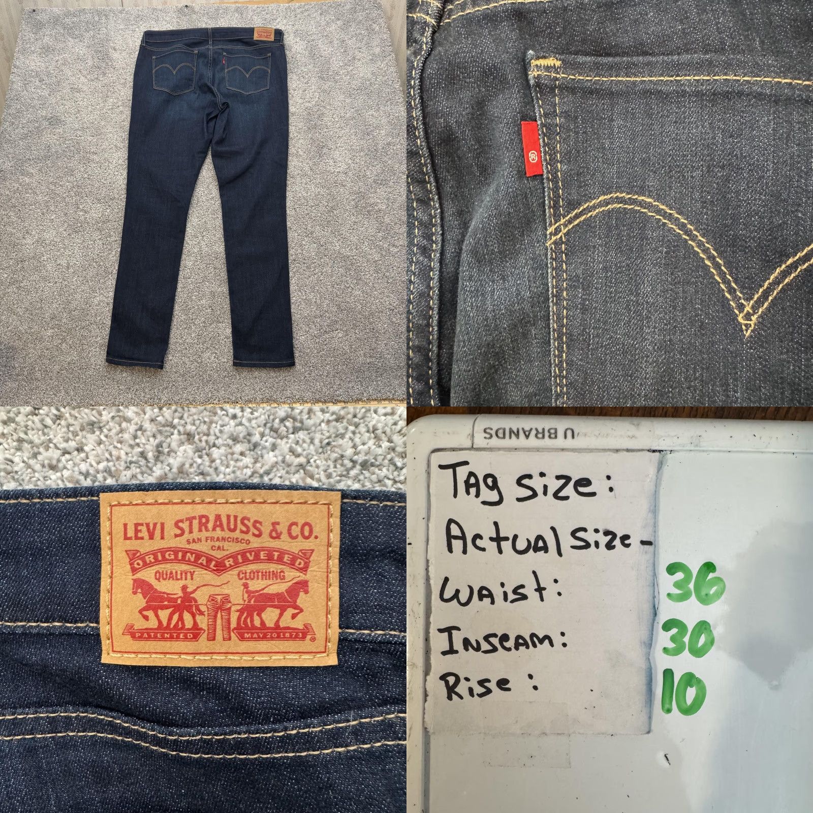Levi's Levi's Jeans 711 Skinny Womens Dark Blue Wash Mid Rise 32 Regular Stretch Denim 30 Inseam Size 24" / US 00 / IT 34 - 9 Thumbnail