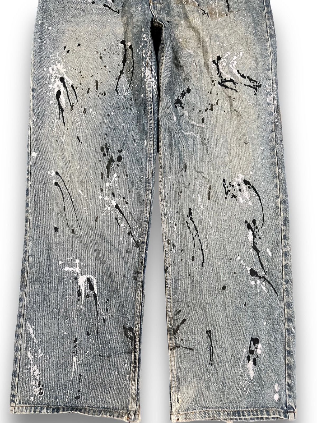 Japanese Brand × Vintage Vintage Amore Puro Paint Splatter Baggy Denim Size US 39 - 3 Thumbnail