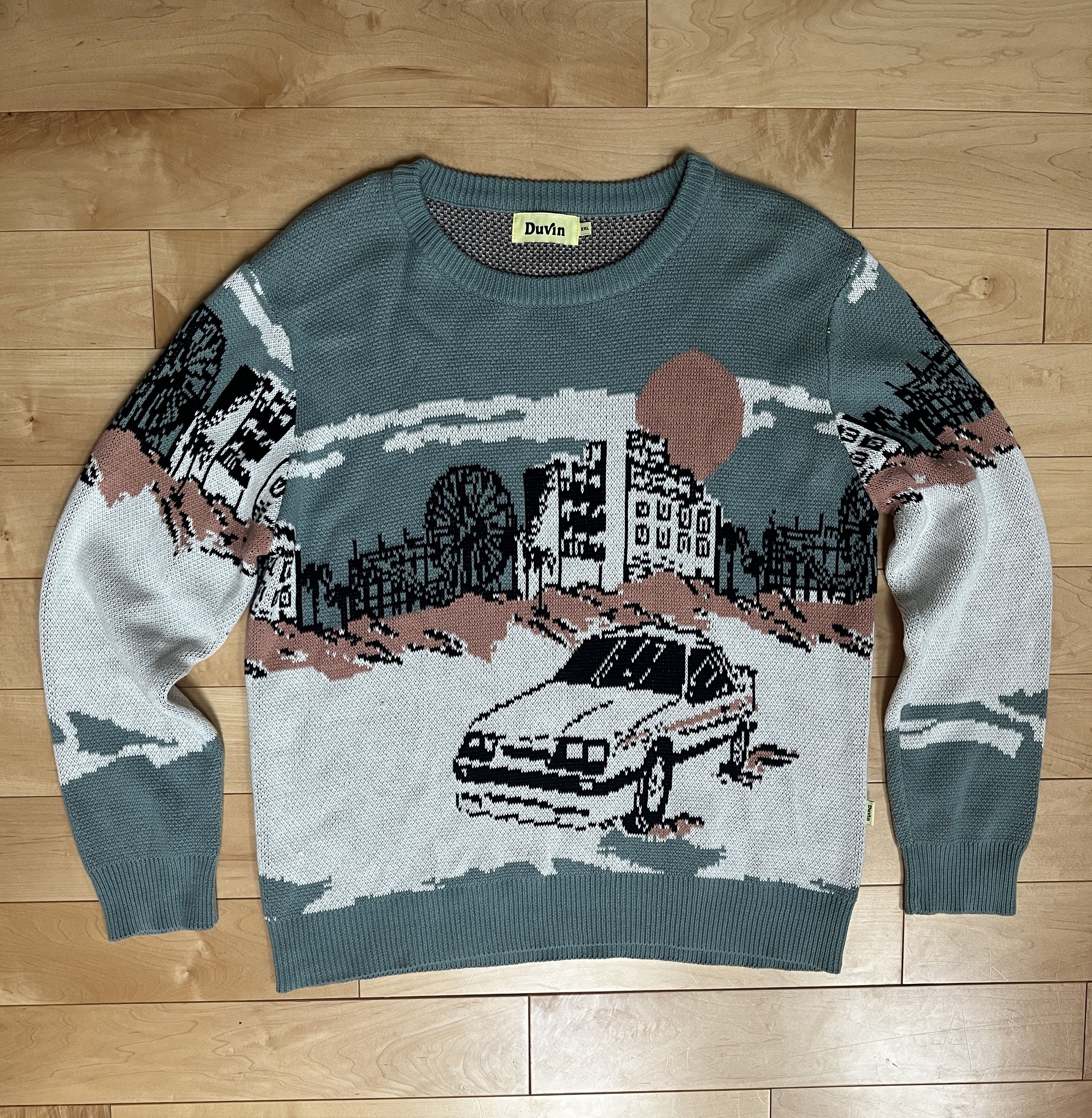 Designer × Vintage RARE Car Sweater Size US XL / EU 56 / 4 - 3 Thumbnail