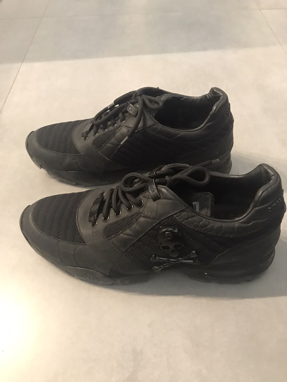 image of Philipp Plein Black Sneakers, Men's (Size 11)