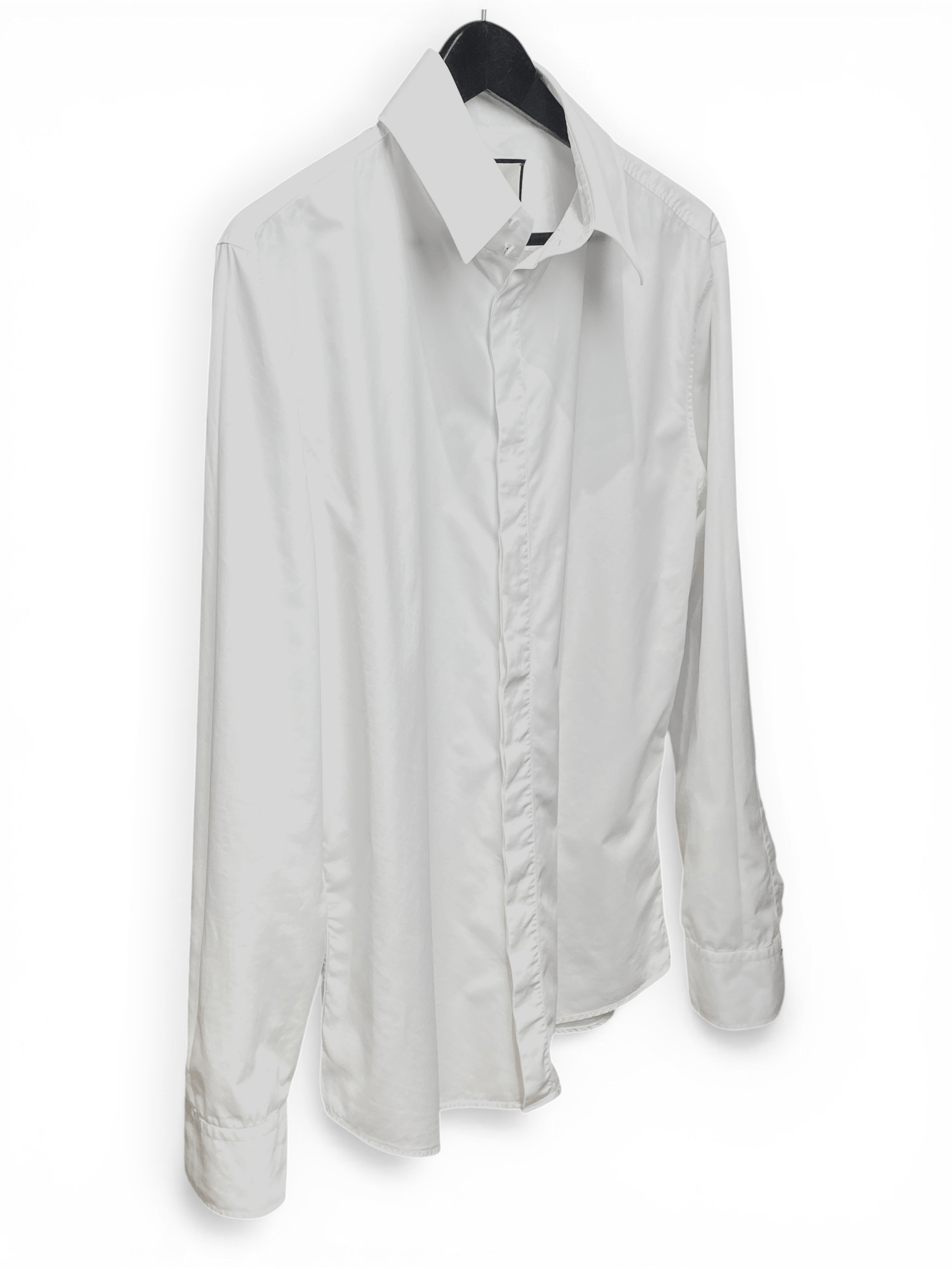 Gucci Gucci White Poplin Long Skinny Formal Classic Dress Shirt Size US L / EU 52-54 / 3 - 3 Thumbnail