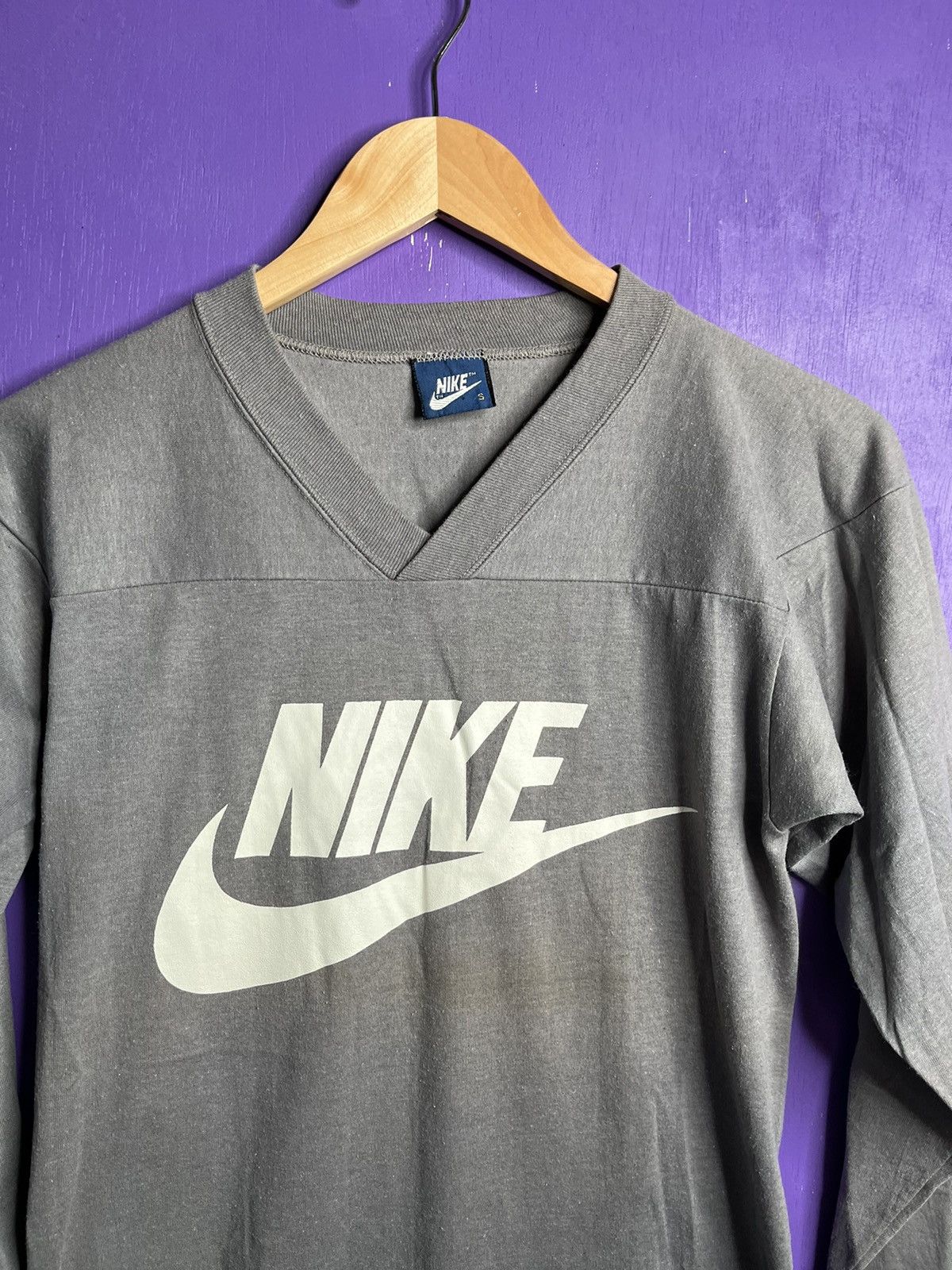 Nike × Vintage Vintage 80s Nike big logo jersey shirt Size US S / EU 44-46 / 1 - 3 Thumbnail