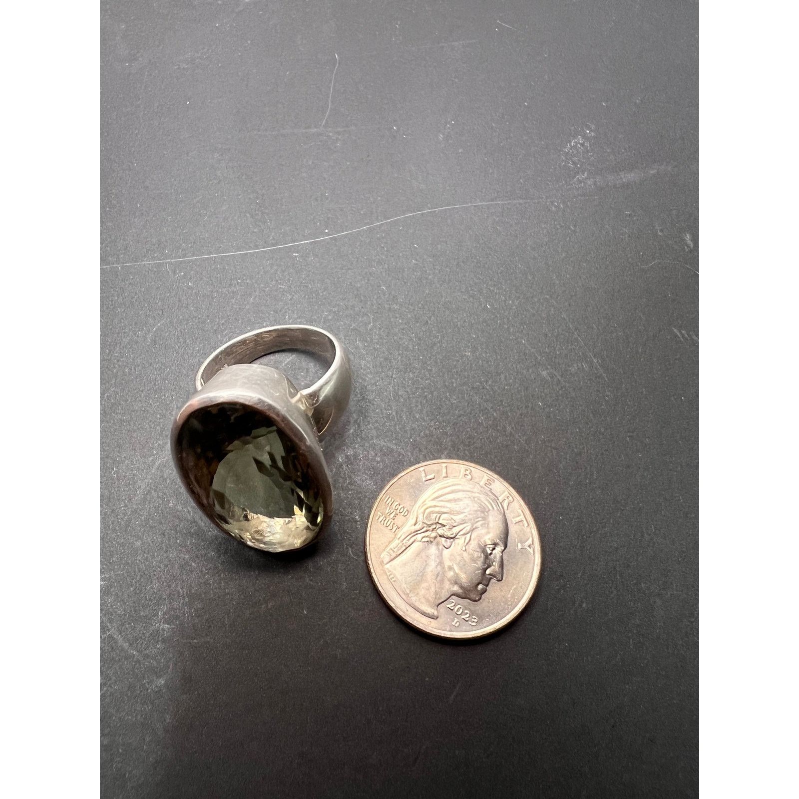 Other NEW oval cut prasiolite gemstone 925 silver ring size 9 Size ONE SIZE - 4 Thumbnail