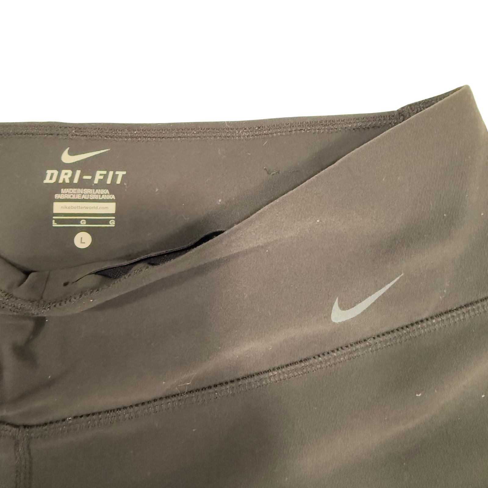 Nike Nike Black Dri-Fit Capri Leggings | Women's L Size 38" / US 16 / IT 52 - 3 Thumbnail