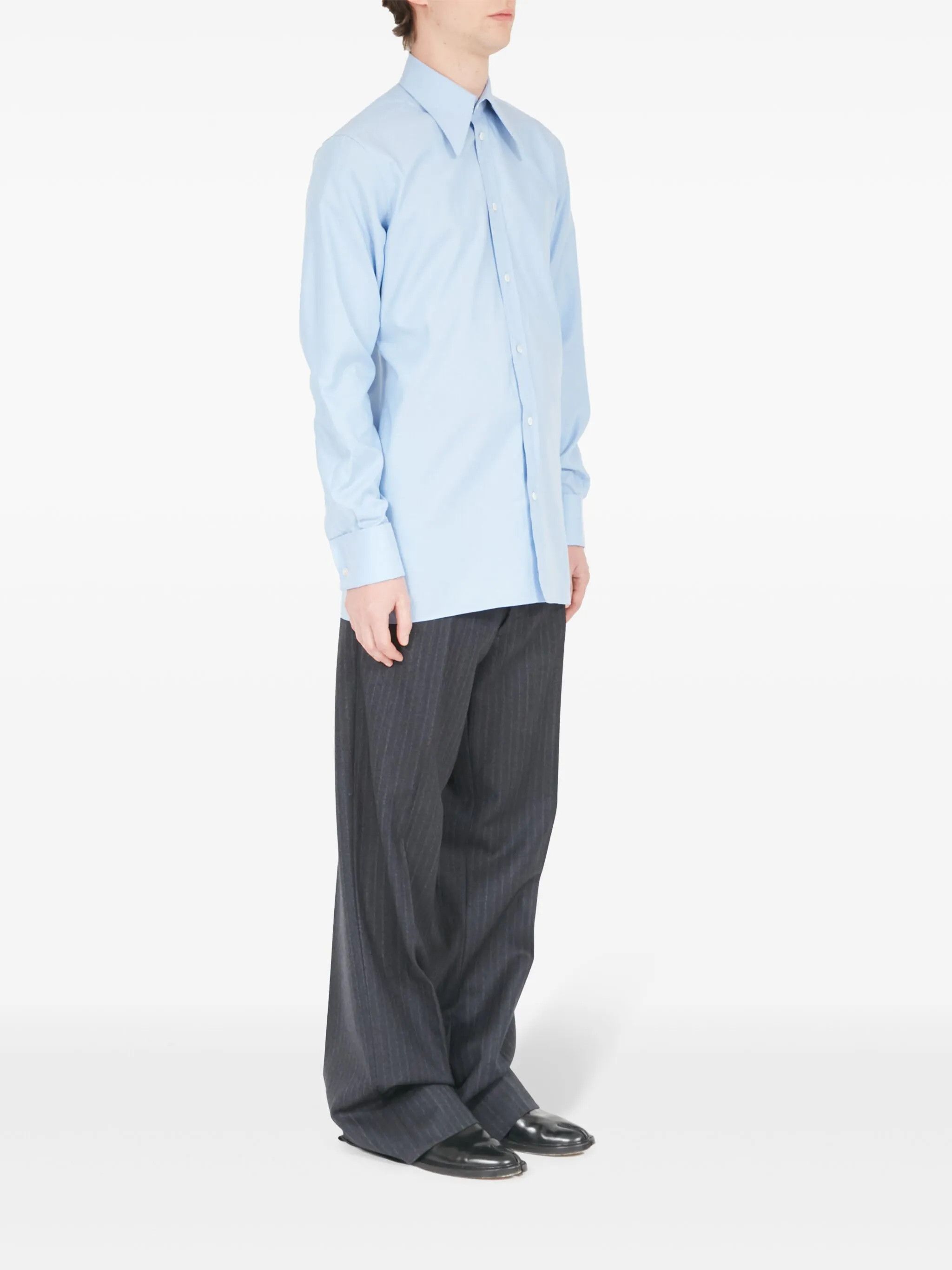 Maison Margiela oc11z0925 Oversized Collar Cotton Shirt in Blue Size US XL / EU 56 / 4 - 3 Thumbnail