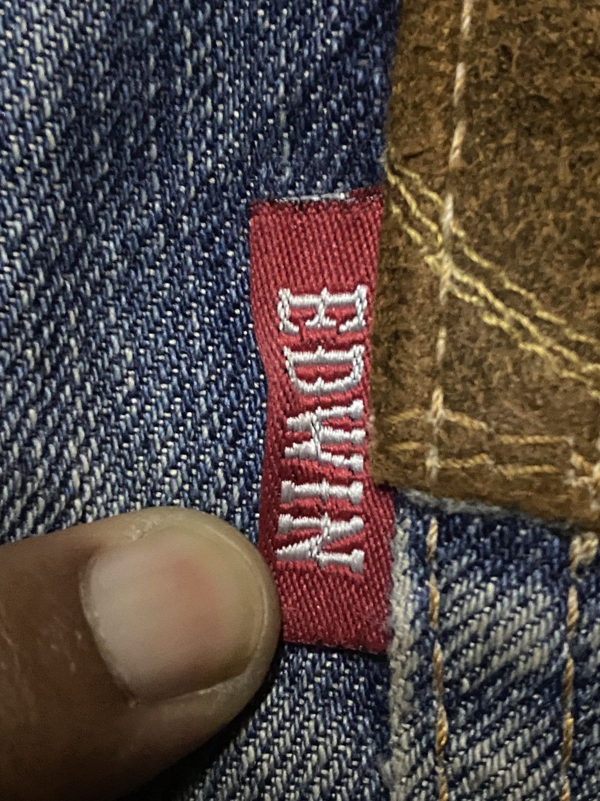 Junya Watanabe Edwin Exclusive Vintage Mud Wash Distressed Loose Jeans Size US 32 / EU 48 - 14 Thumbnail