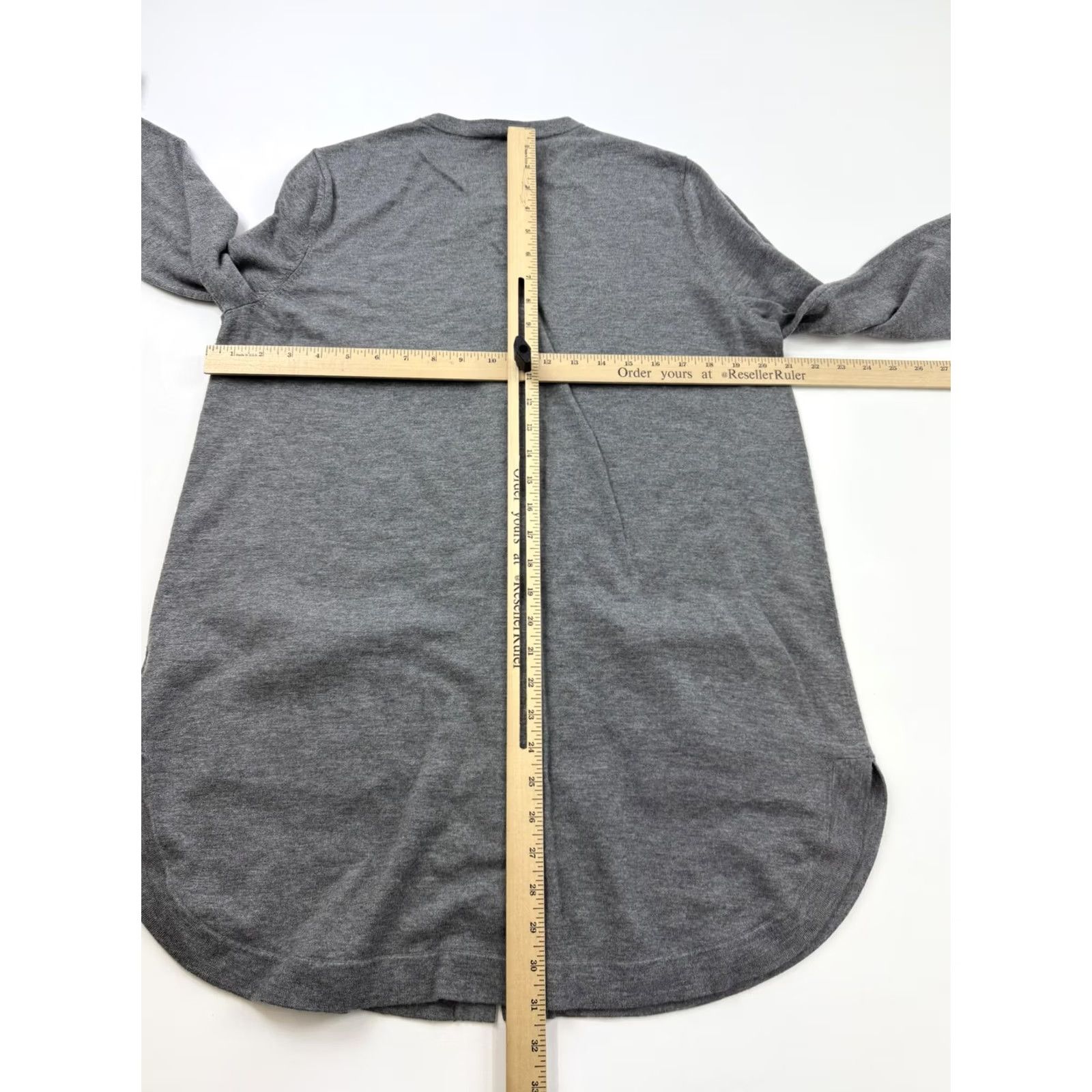 J. Jill J. Jill Cardigan Sweater Womens Large Gray Longline Open Front Pockets Knit Size L / US 10 / IT 46 - 5 Thumbnail