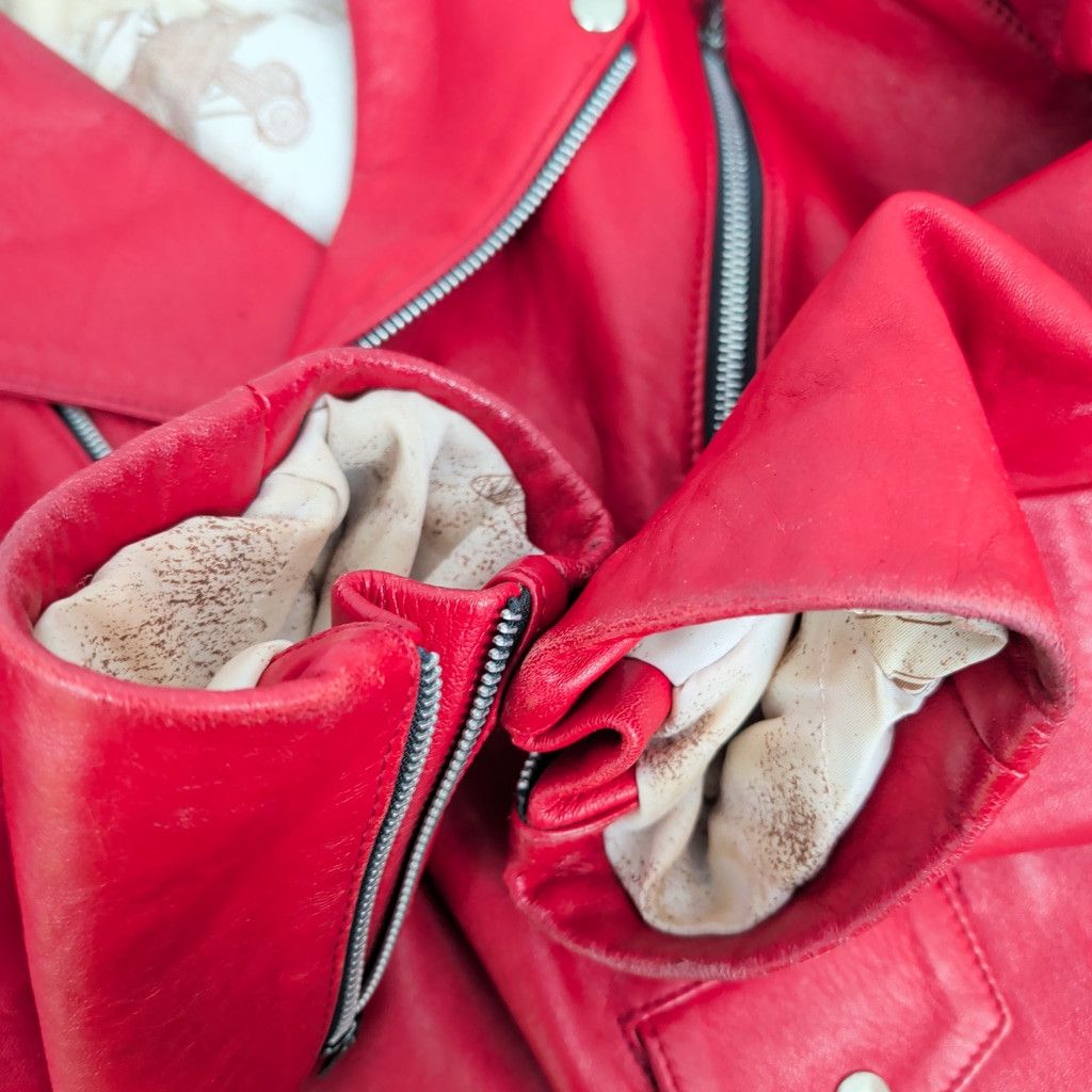 Vintage Vintage Spanish Made Red Leather Moto Style Jacket Size US S / EU 44-46 / 1 - 6 Thumbnail