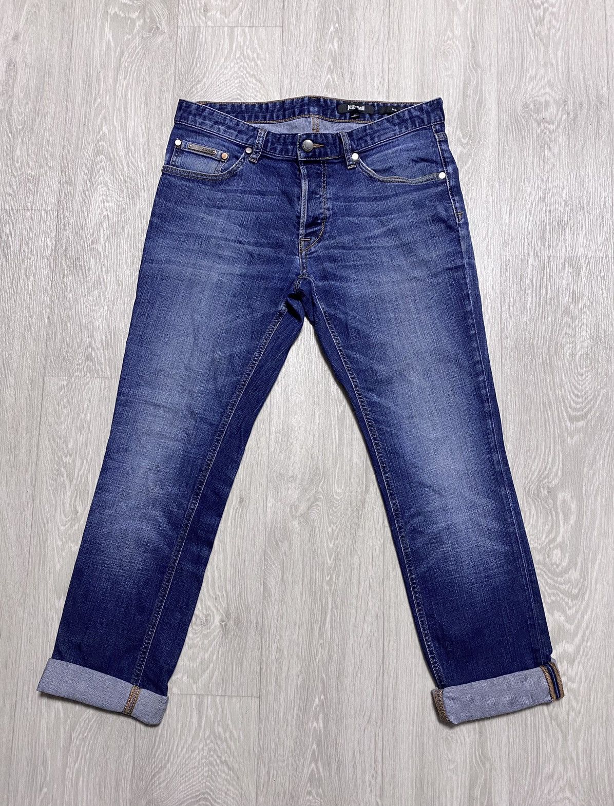Just Cavalli Unisex Just Cavalli Slim Fit Washed Blue Jeans Denim Size US 31 - 2 Thumbnail