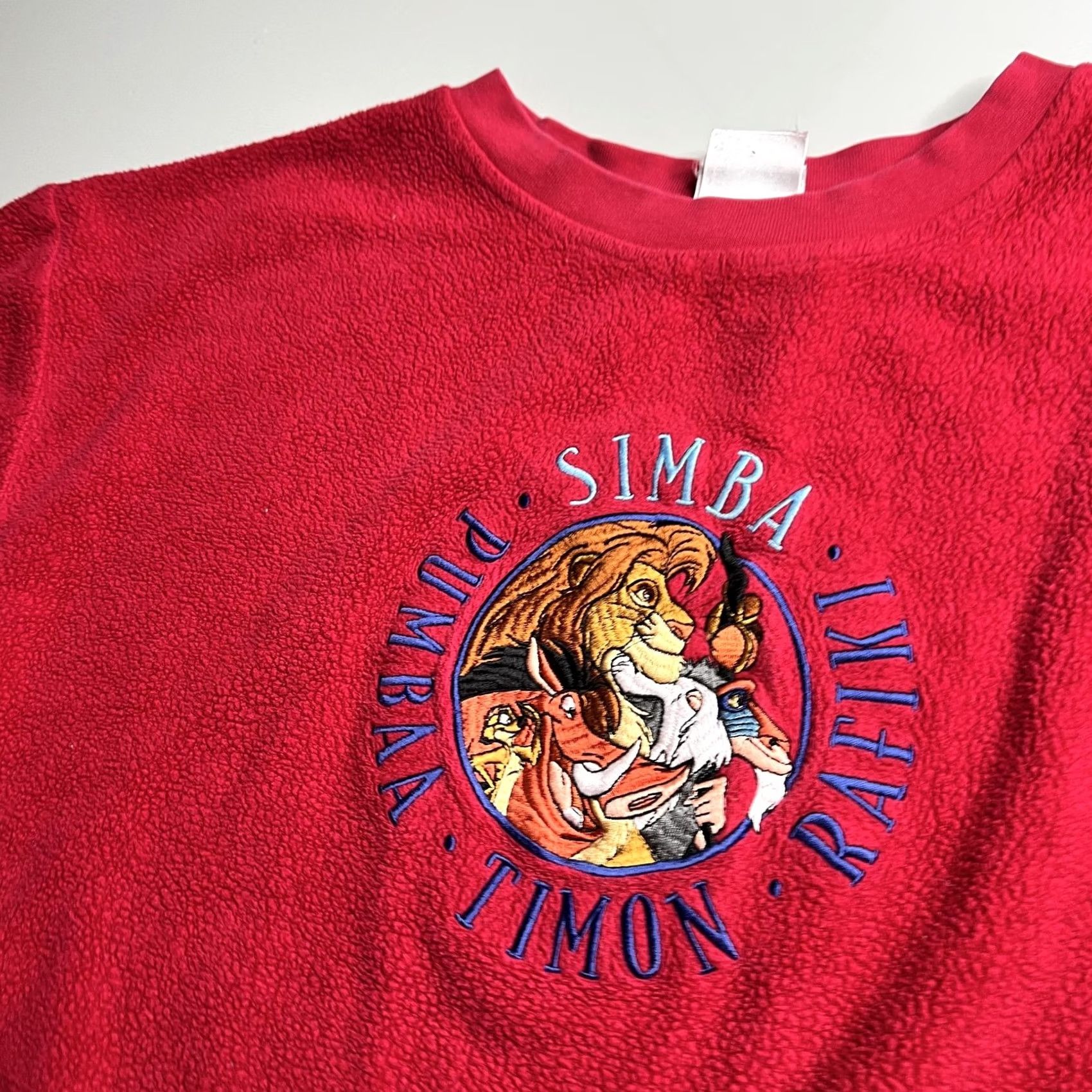 Disney VINTAGE The Disney Store Sweatshirt Mens L/XL Red Fleece Lion King Simba 90s Size US M / EU 48-50 / 2 - 2 Thumbnail