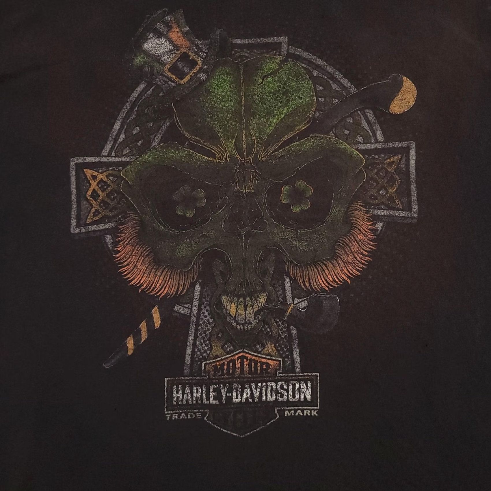 Harley Davidson Harley-Davidson Shirt Mens M Black Irish Skull St Patrick Myrtle Beach 2017 Graphic Print Short Sleeve Crew Neck Black Cotton 2017 Size US M / EU 48-50 / 2 - 4 Thumbnail