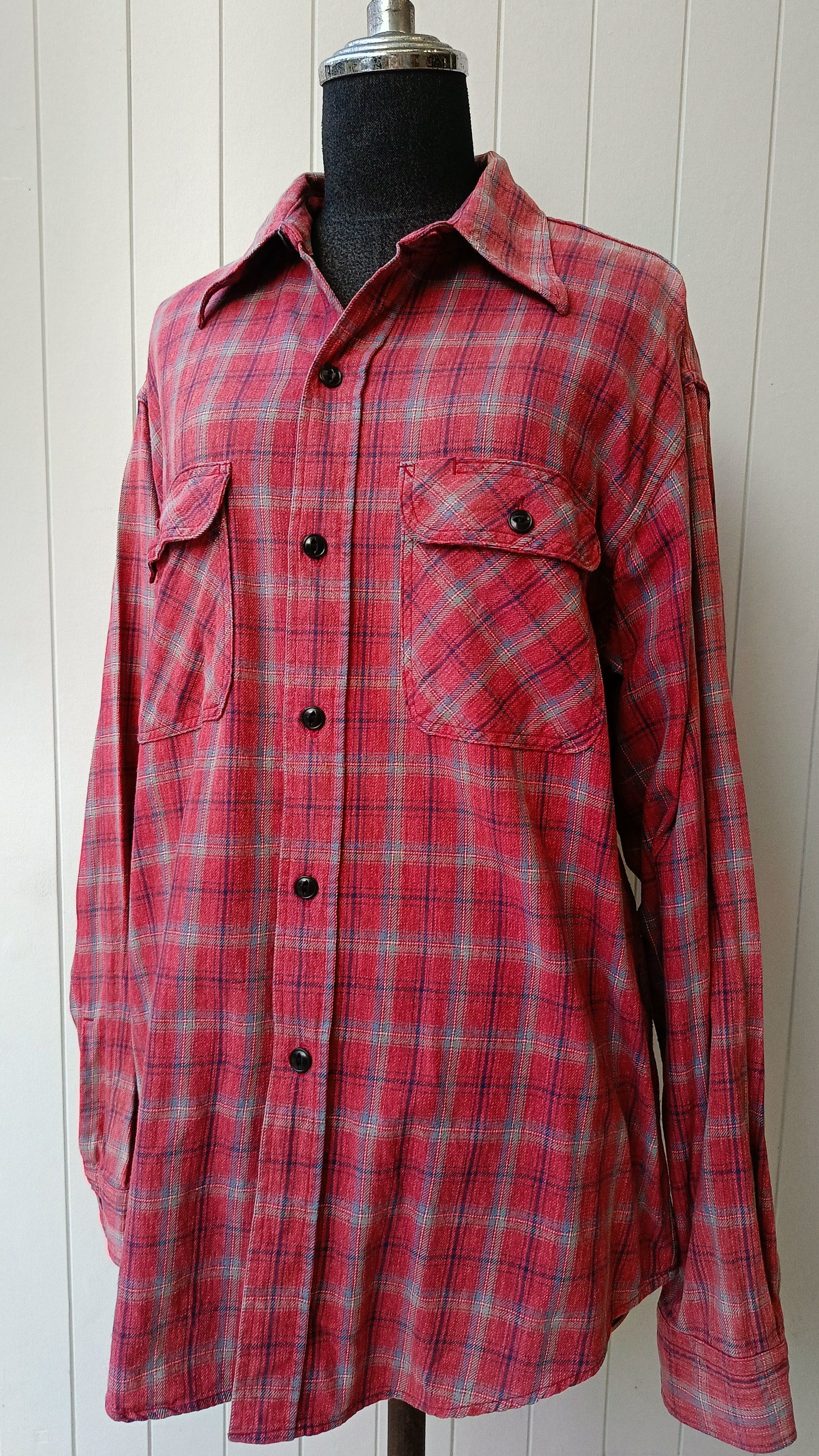 Sugar Cane SUGAR CANE Union Made TOYO red plaid chore work shirt large Size US L / EU 52-54 / 3 - 1 Thumbnail