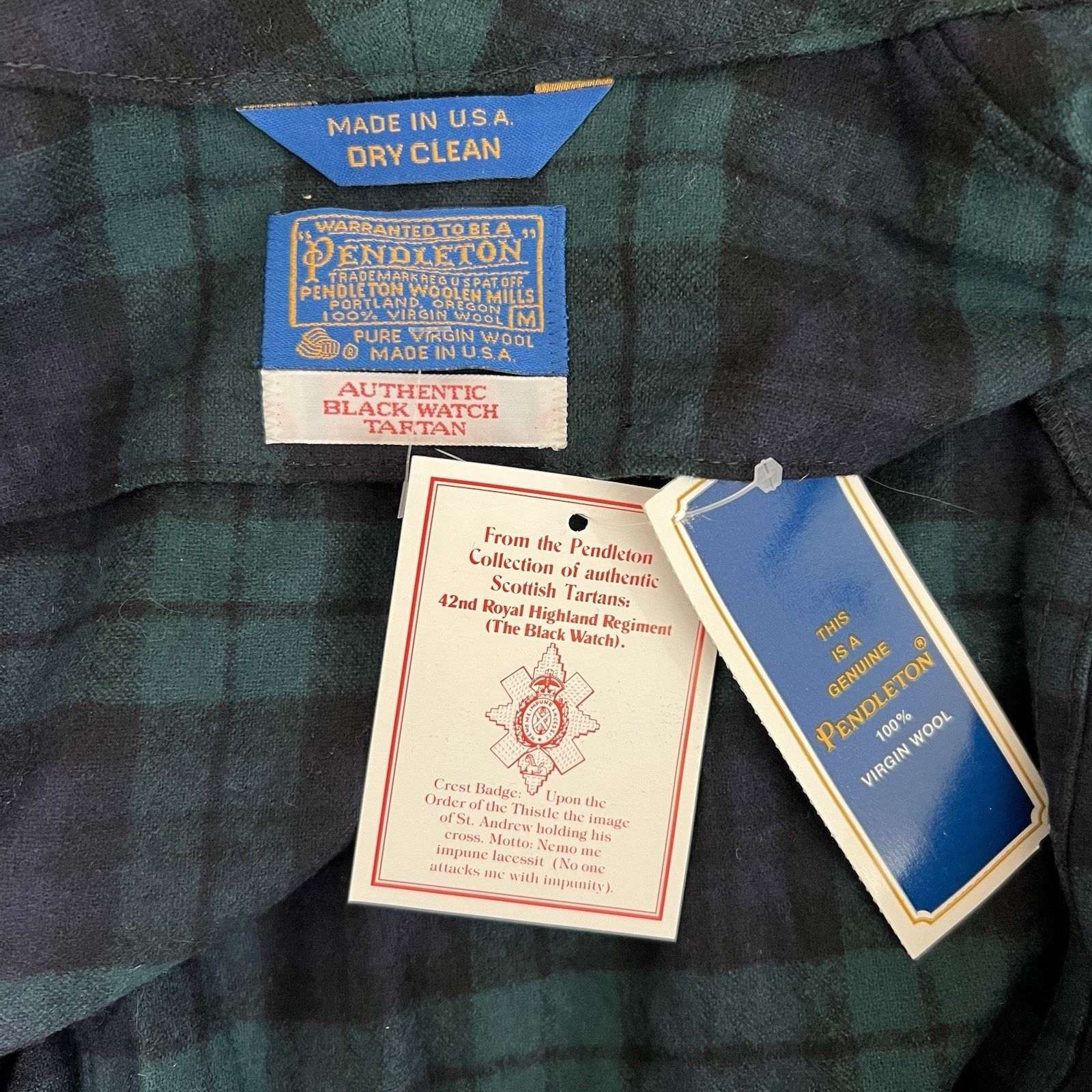 Pendleton 1970s NWT Pendleton Black Watch Tartan Wool Robe (M) READ Size ONE SIZE - 2 Thumbnail
