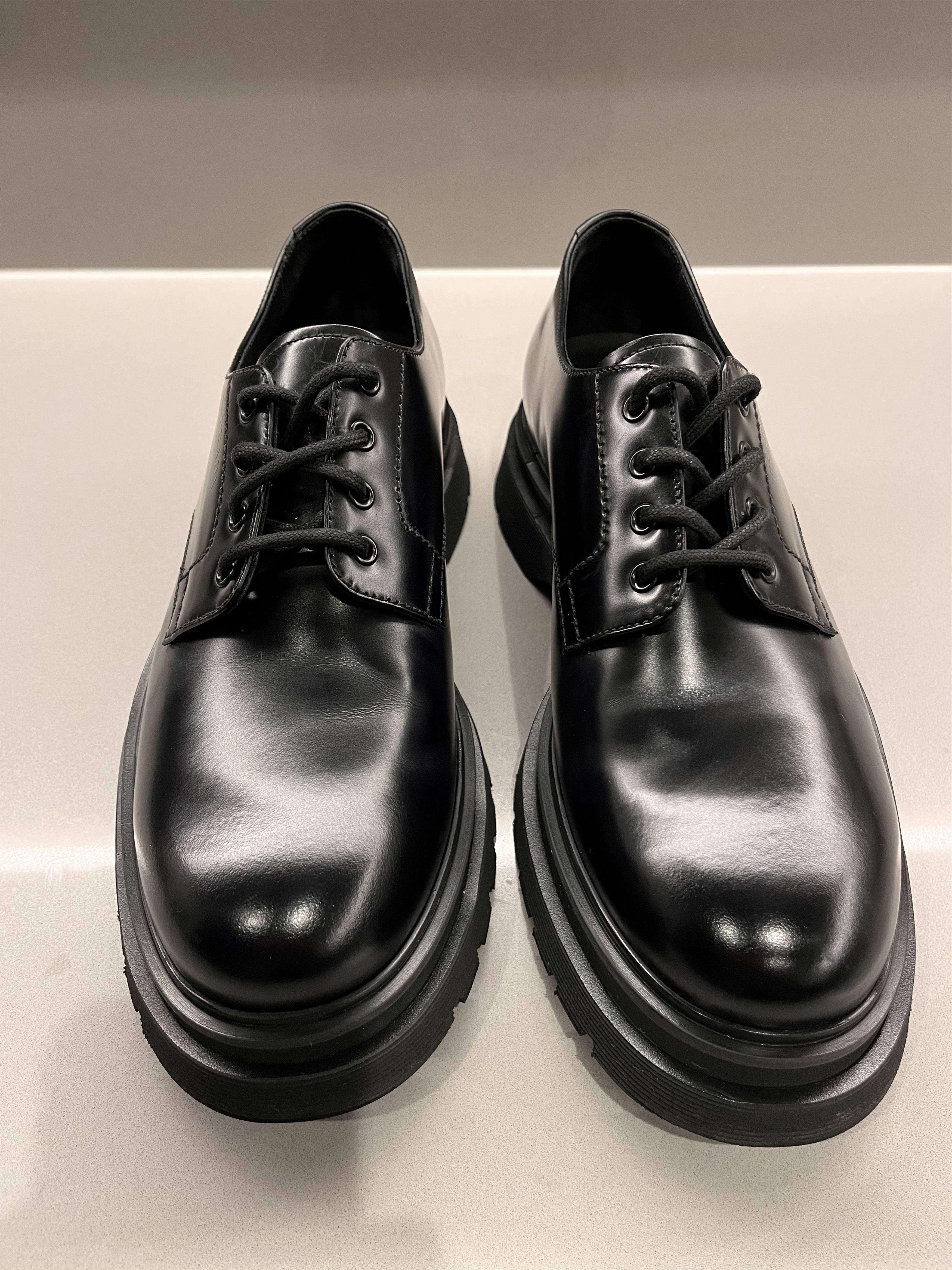 Prada 2EE306 Black Leather Chunky Derby Shoes Size US 9.5 / EU 42-43 - 3 Thumbnail
