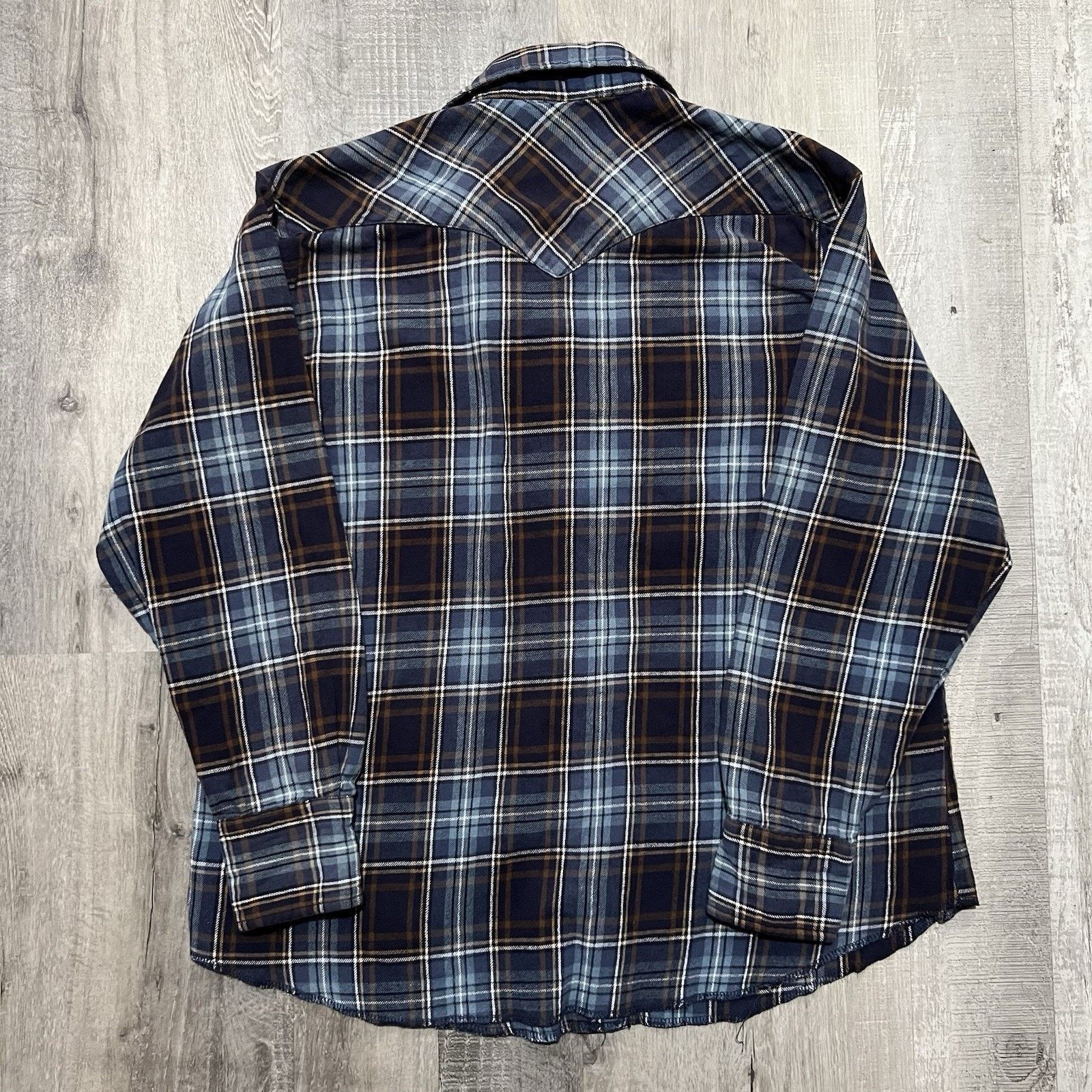 Wrangler Wrangler Cotton Pearl Snap Western Shirt Plaid Distressed Size US L / EU 52-54 / 3 - 2 Thumbnail