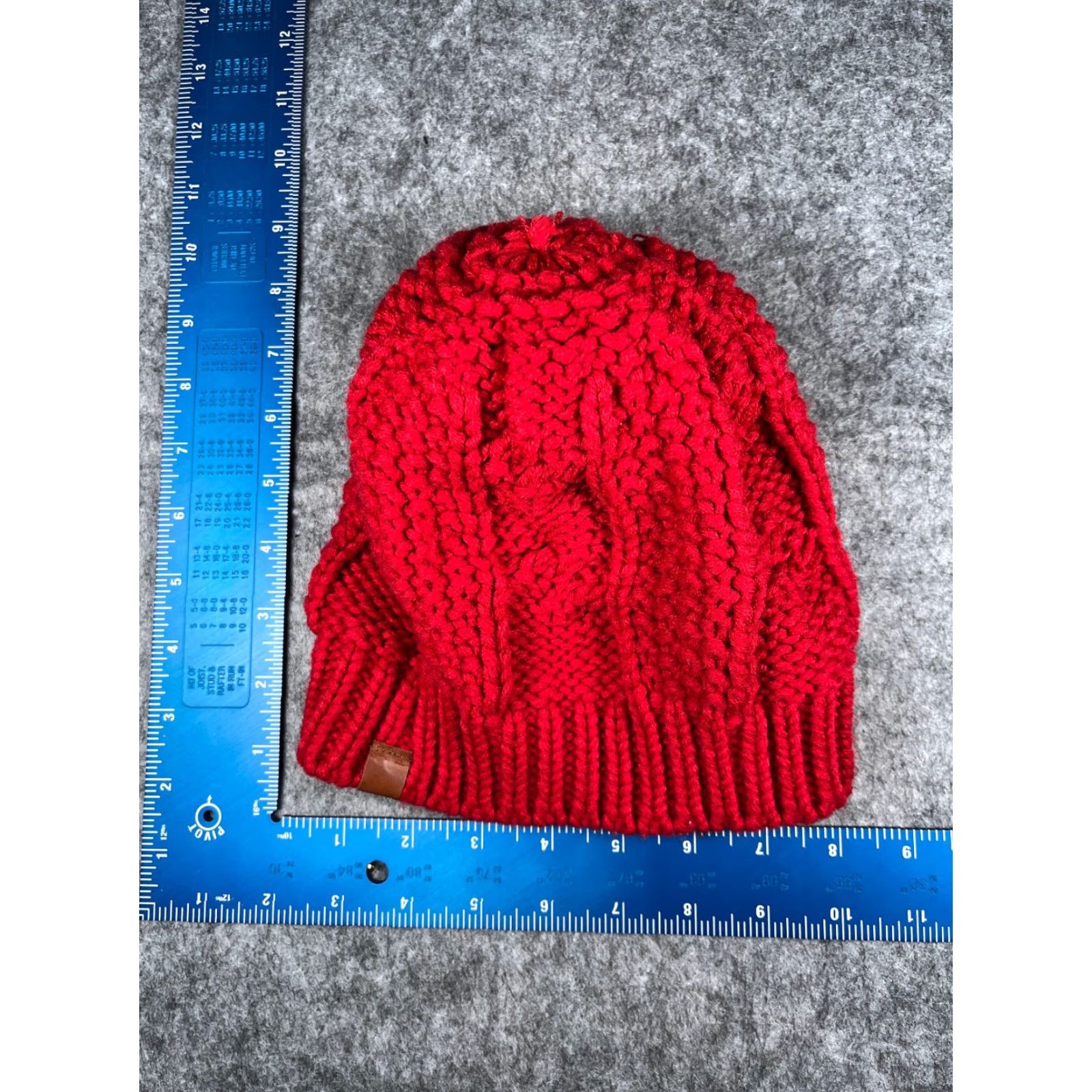 Vintage Gertex Beanie Toque Adult One Size Red Cable Knit Snowflake 100% Acrylic Pom Hat/Cap Women Beanie Winter Mens Girls Boys Size ONE SIZE - 6 Thumbnail