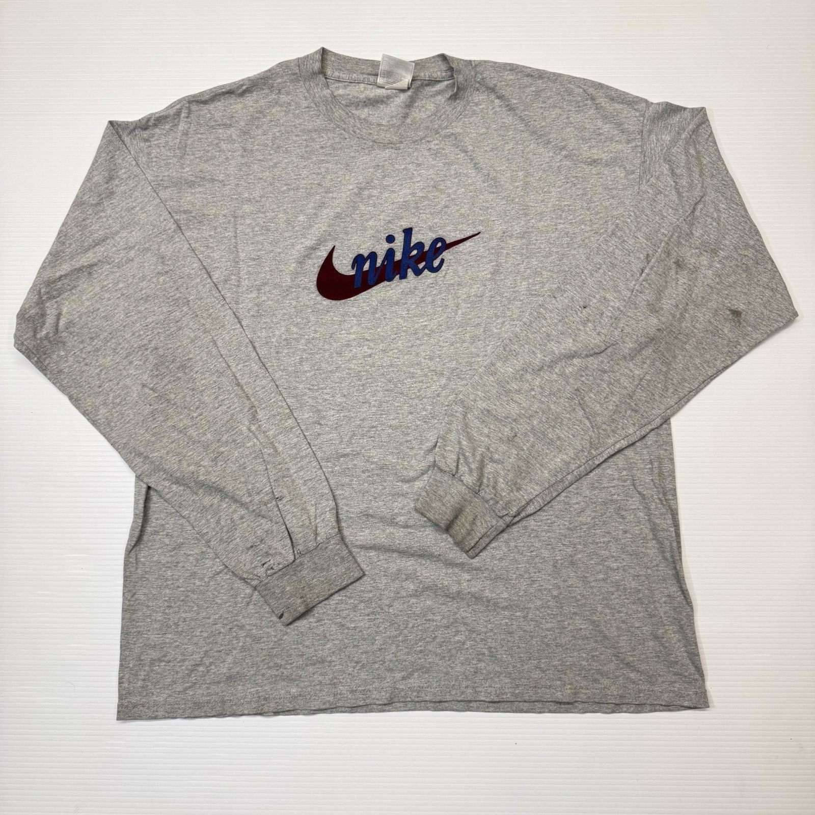 Nike Nike Vintage 90s Gray Long sleeve Shirt Swoosh Made in USA Size US L / EU 52-54 / 3 - 1 Thumbnail