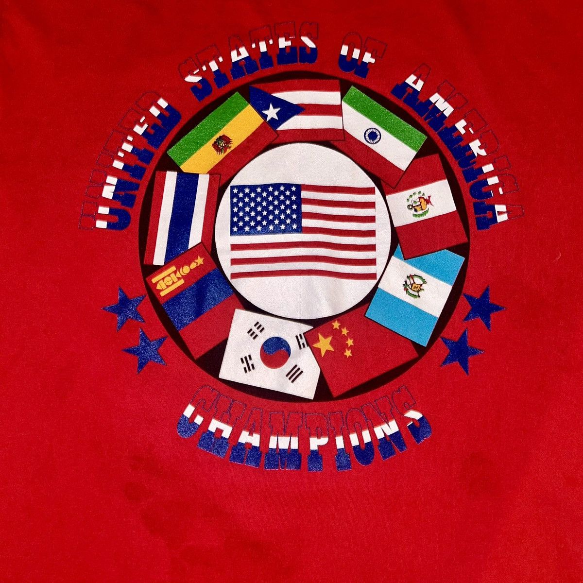 Other × Vintage Vintage red Single Stitch U.S.A Champions T Shirt XL Size US XL / EU 56 / 4 - 2 Thumbnail
