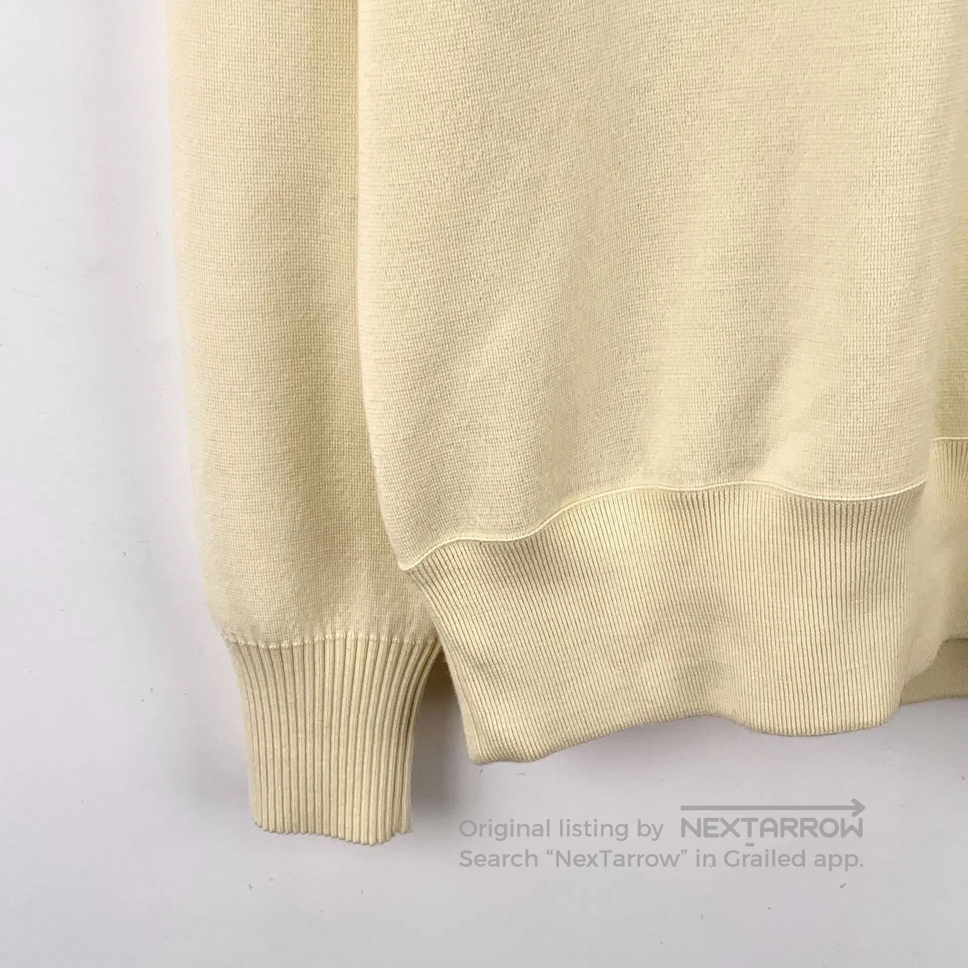 Loro Piana Loro Piana Beige Wool Lapel Long Sleeve Knit Sweater| Size US M / EU 48-50 / 2 - 4 Thumbnail