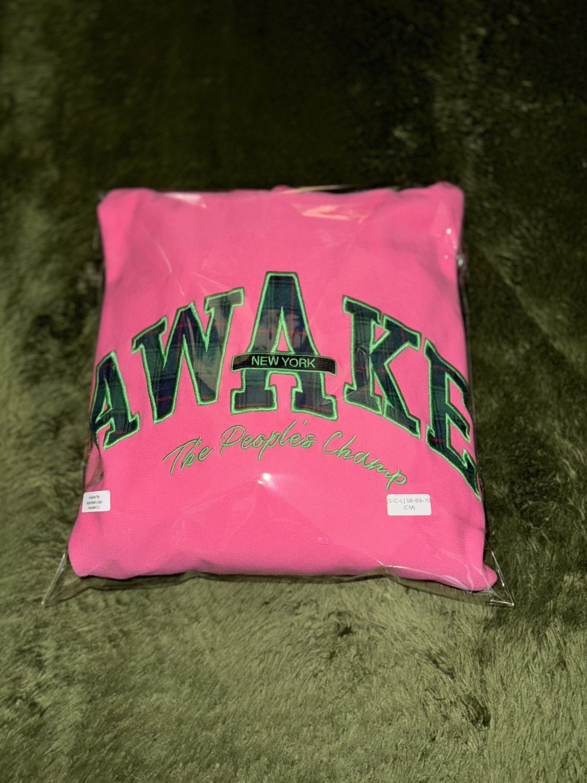 Awake NY [L] Awake NY Appliqué Embroidery Logo Hoodie Pink Size US L / EU 52-54 / 3 - 12 Thumbnail