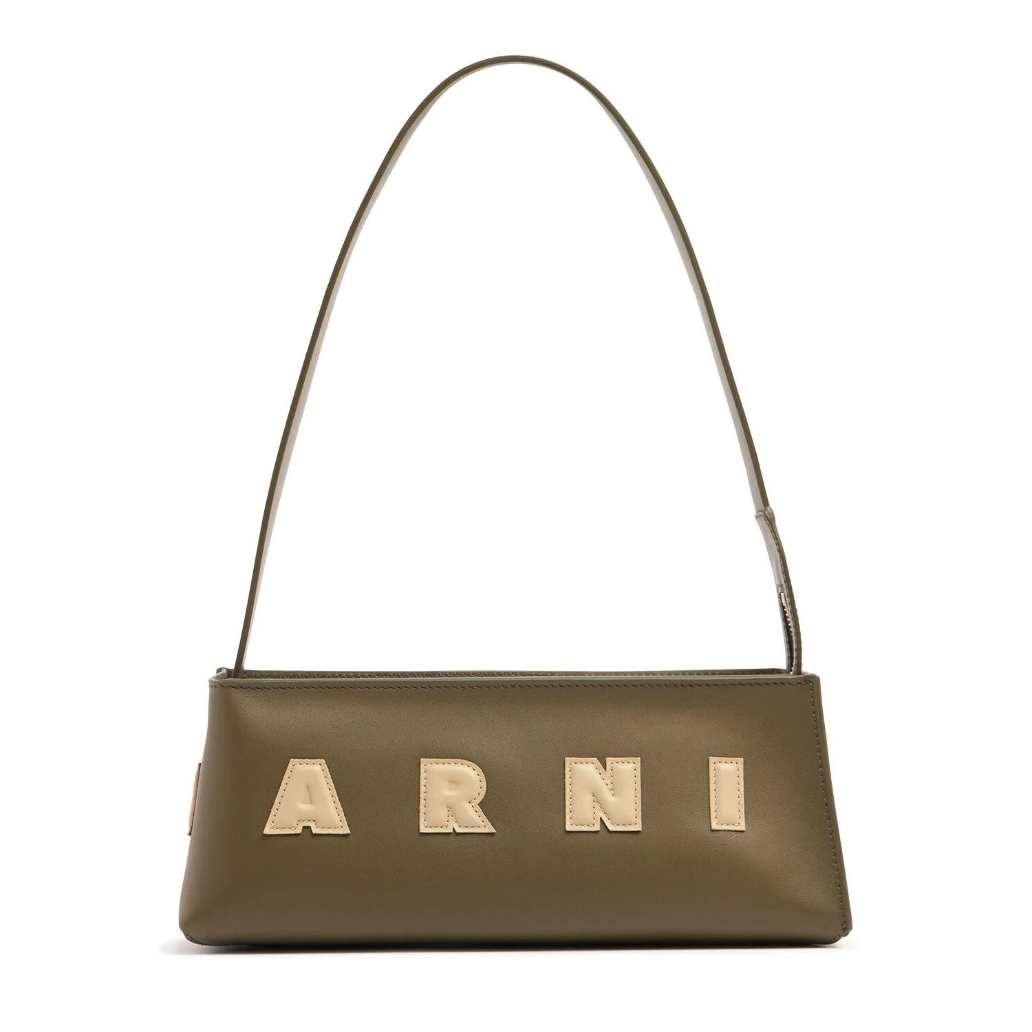 MARNI Museo Hobo Deep Sage Leather Shoulder Bag New & Authen