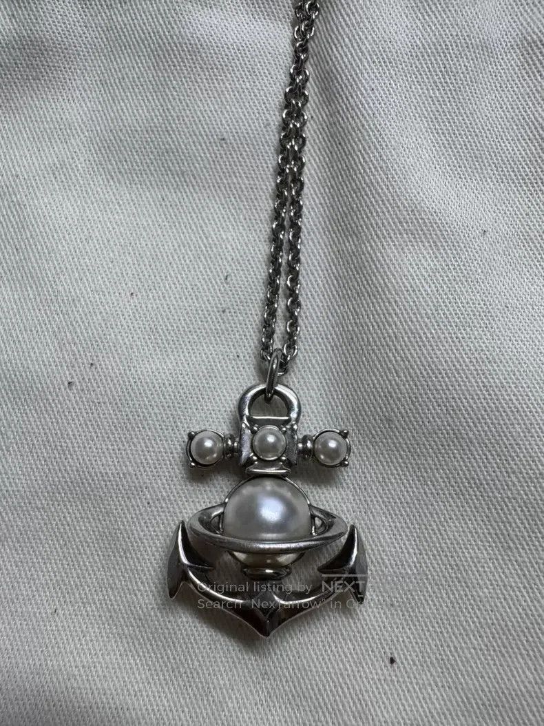 Vivienne Westwood Vivienne Westwood Anchor Pearl Saturn Necklace Size ONE SIZE - 1 Thumbnail