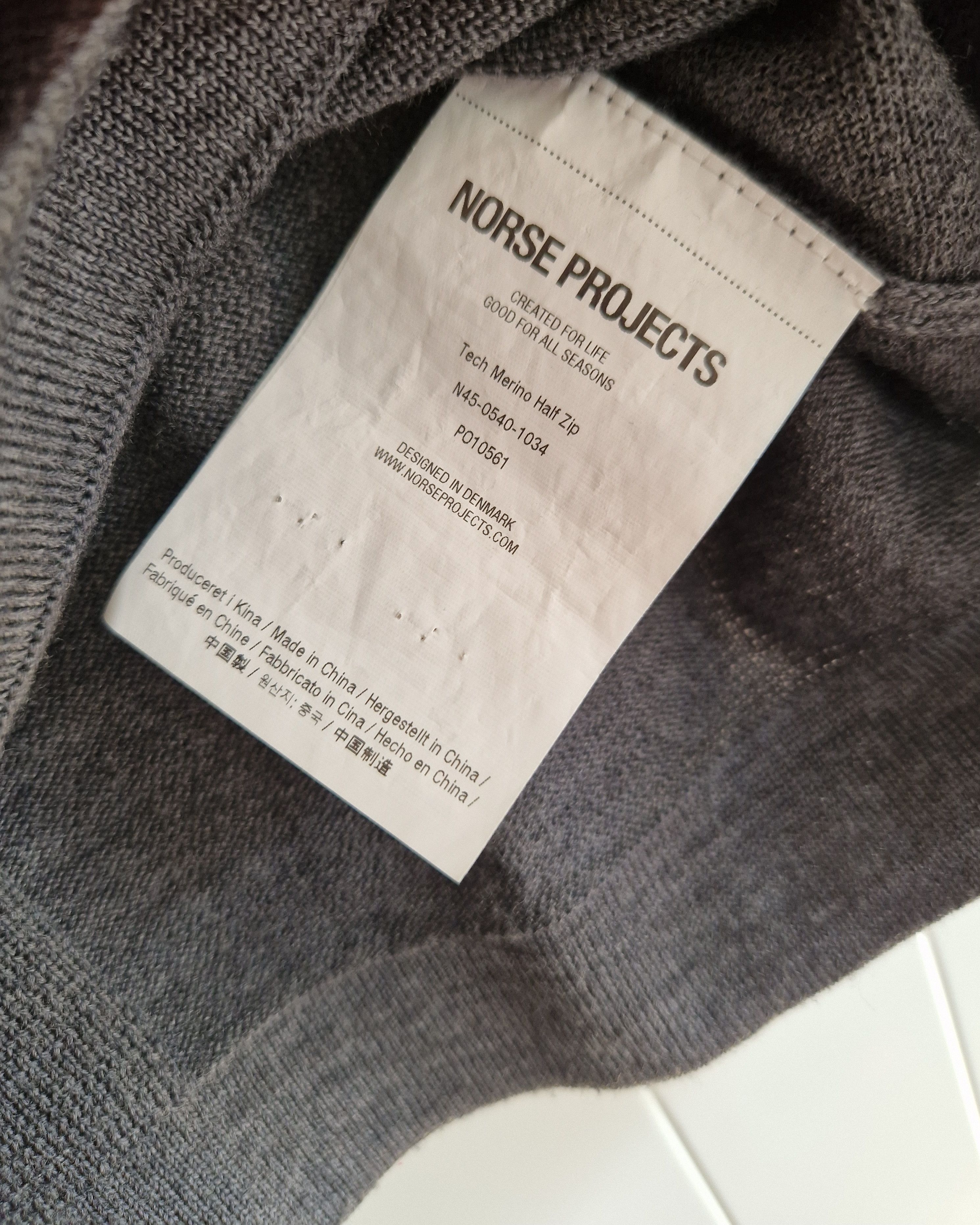 Norse Projects Norse Projects Arktisk Tech Merino Half Zip Sweater Grey Size US M / EU 48-50 / 2 - 2 Thumbnail