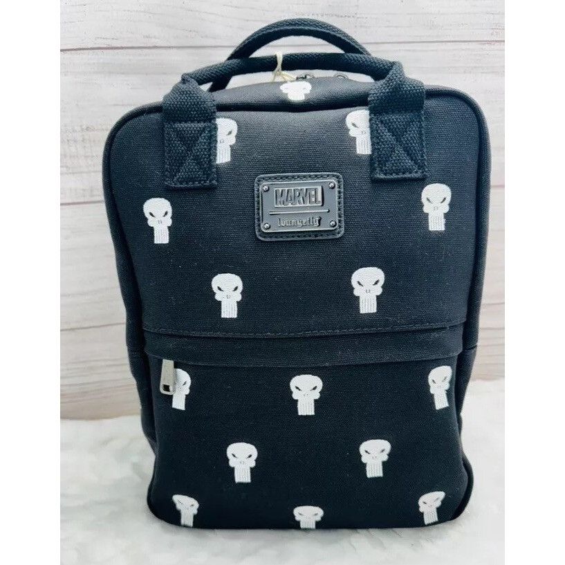 Disney Loungefly Marvel The Punisher Allover Skull Mini Backpack NW Size ONE SIZE - 1 Thumbnail