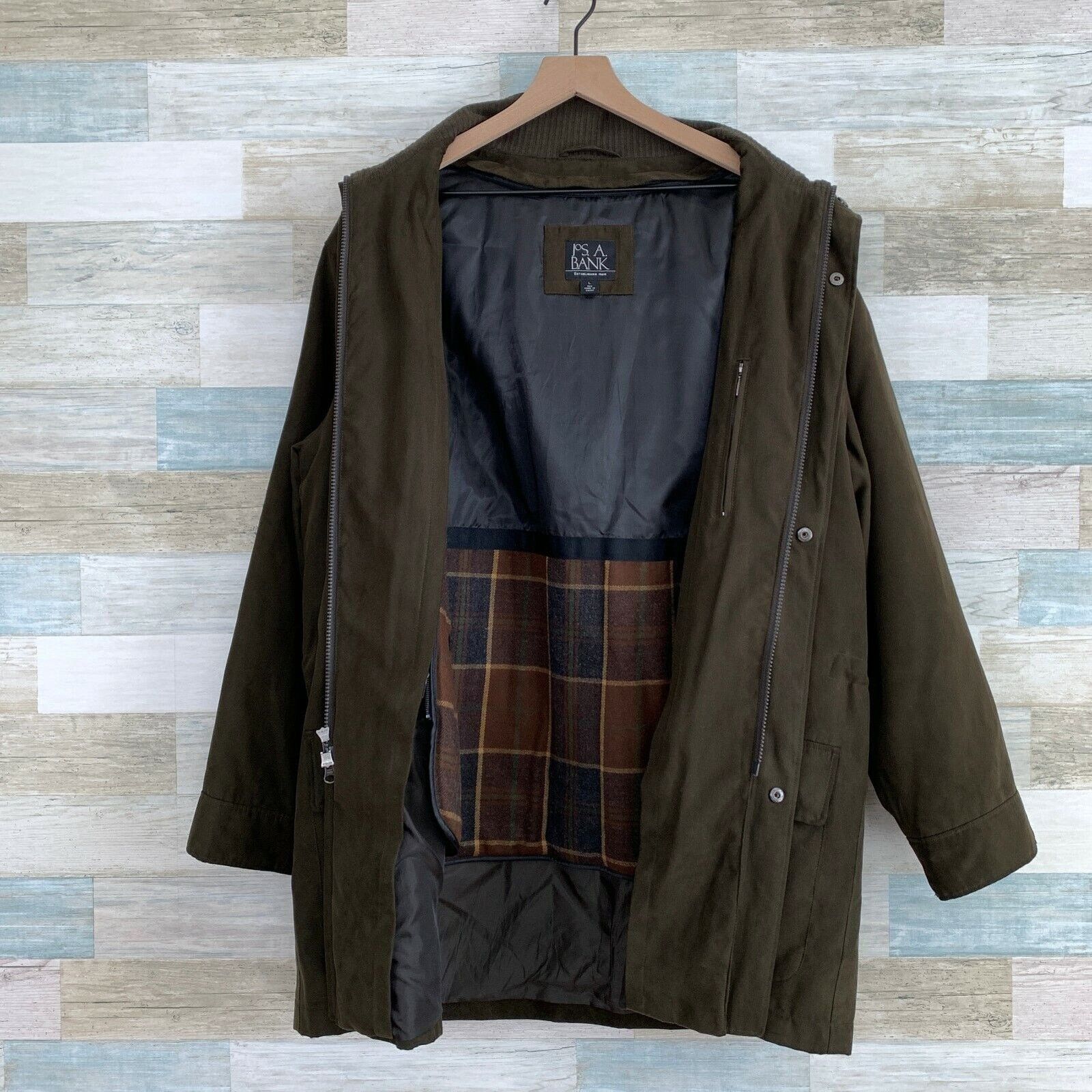 Jos. A. Bank Jos A Bank Flannel Lined Overcoat Brown Faux Suede Mens L Size US L / EU 52-54 / 3 - 3 Thumbnail