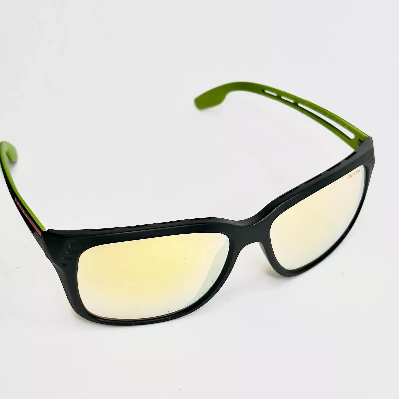 Prada PRADA 03T LINEA ROSSA PS03TS Black Yellow Sport Sunglasses Size ONE SIZE - 6 Thumbnail