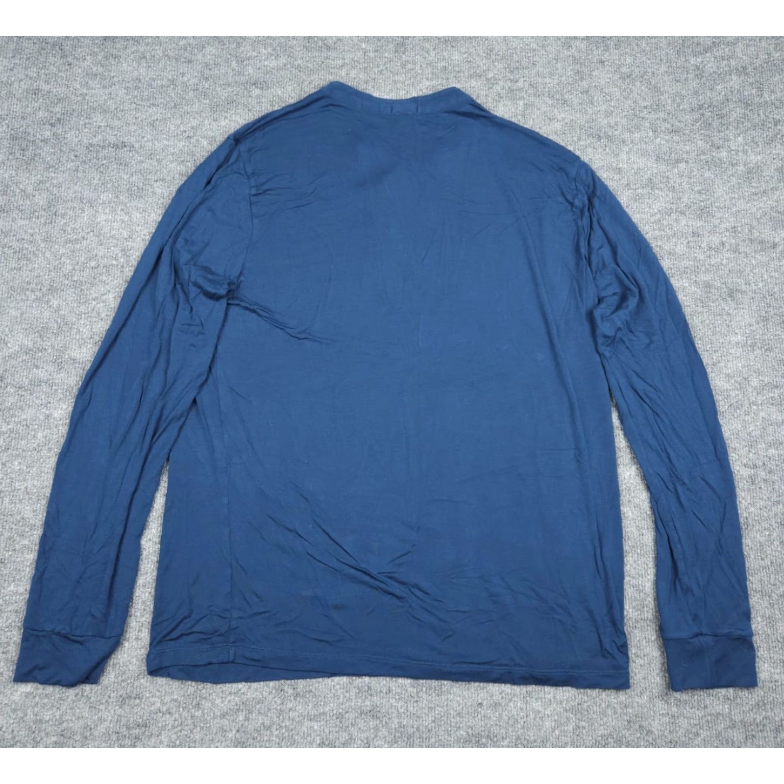 Eberjey Eberjey Shirt Top Men's Large Blue Henley Pajama Modal Blend Long Sleeve Size US L / EU 52-54 / 3 - 4 Thumbnail