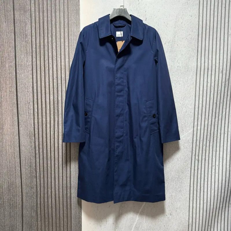 Burberry Burberry Blue Cotton Check Men’s Trench Coat Size US L / EU 52-54 / 3 - 1 Thumbnail