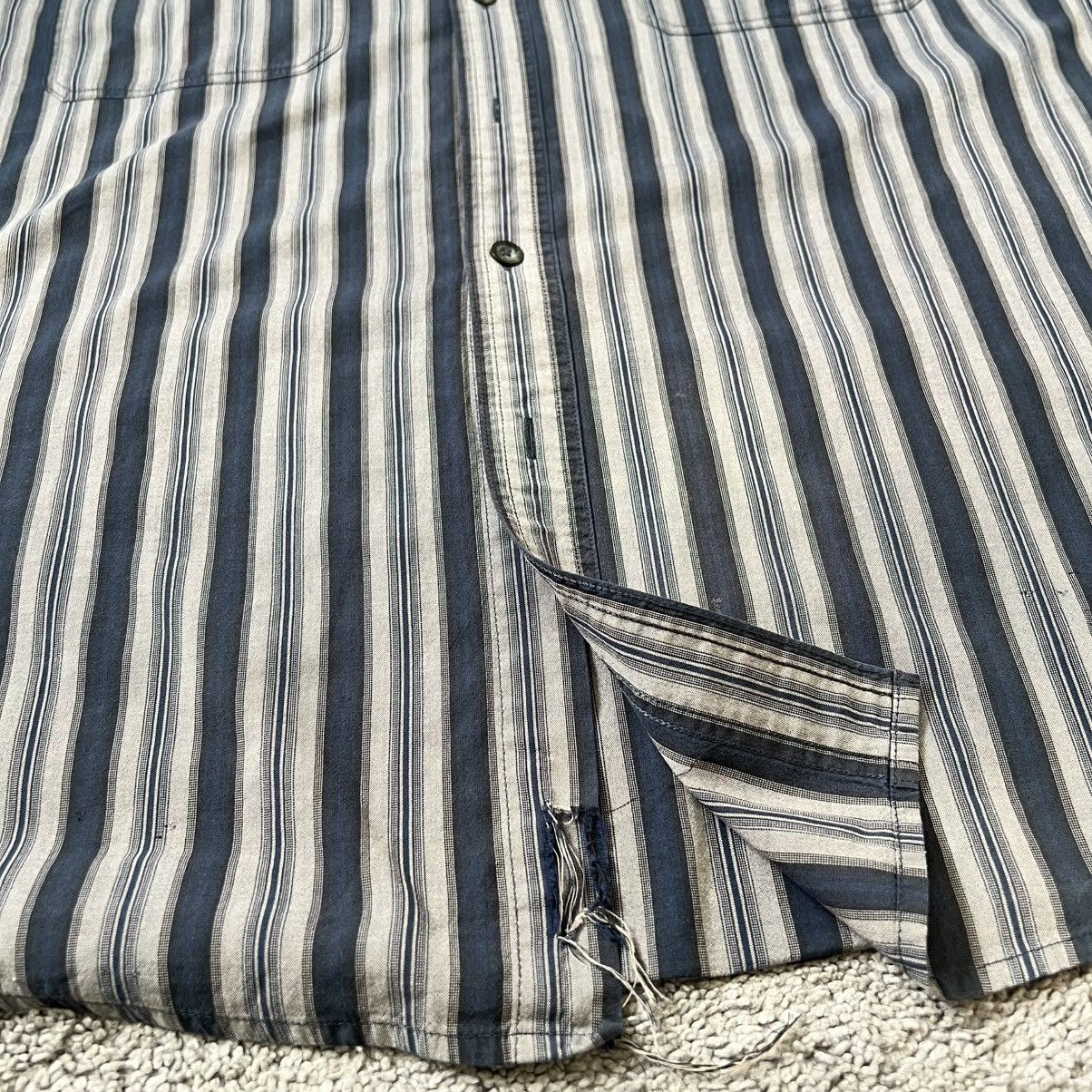 Harley Davidson Blue & Grey Striped Harley Davidson Button Up Size US XXL / EU 58 / 5 - 5 Thumbnail