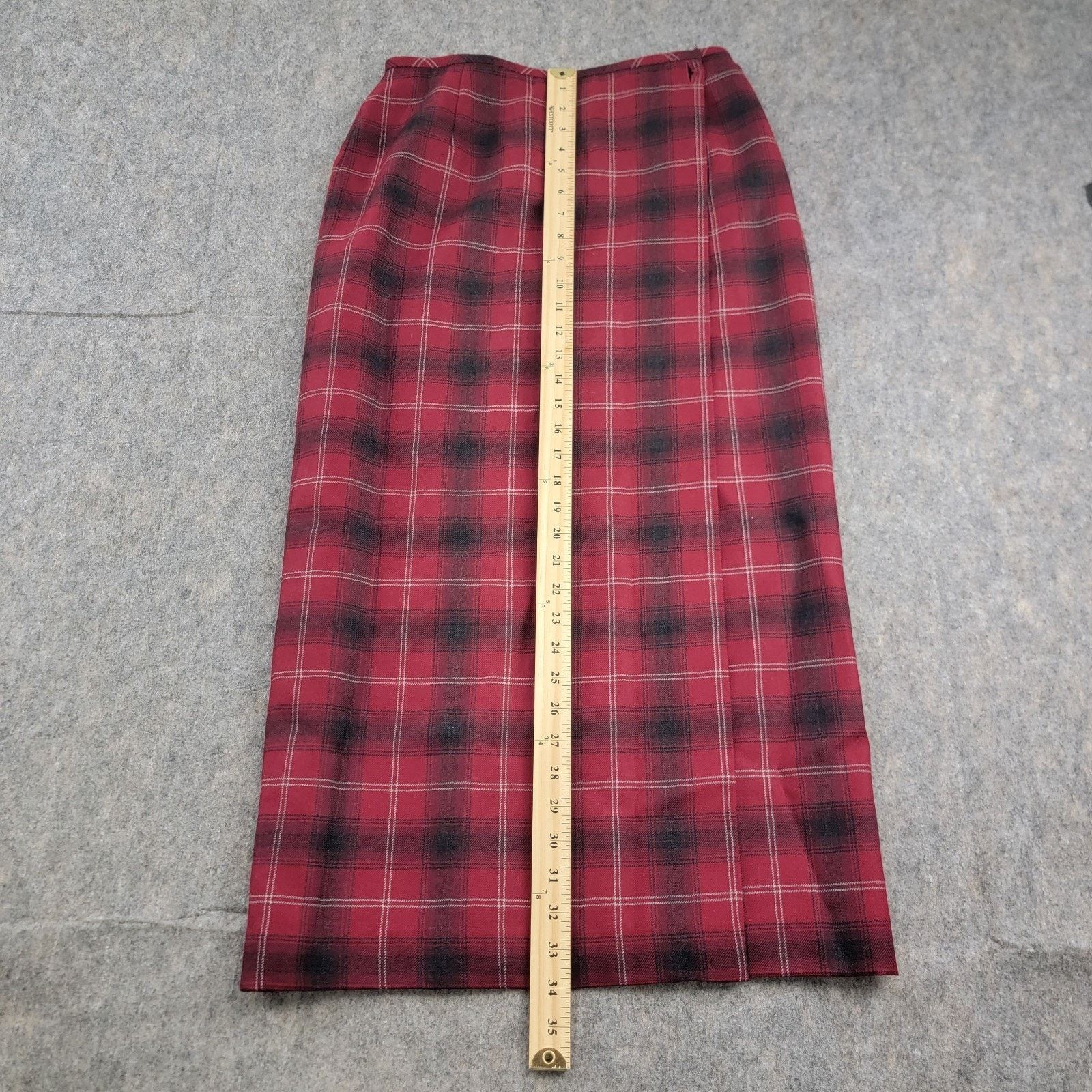 Vintage Liz Claiborne Y2K 100% Wool Plaid Maxi Wrap Skirt Size 8p Size 30" / US 8 / IT 44 - 4 Thumbnail