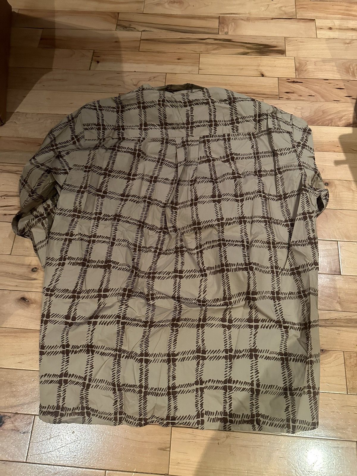 Marni × Uniqlo Oversized Plaid Pajama Printed Long Sleeve Shirt Beige XL Size US XL / EU 56 / 4 - 2 Thumbnail