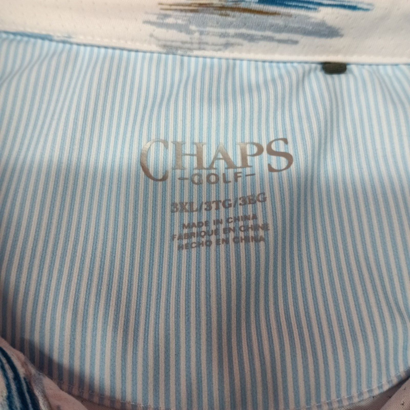 Chaps Chaps Printed Golf Polo Shirt Men's Size 3XL White Stretch Size US XXL / EU 58 / 5 - 3 Thumbnail