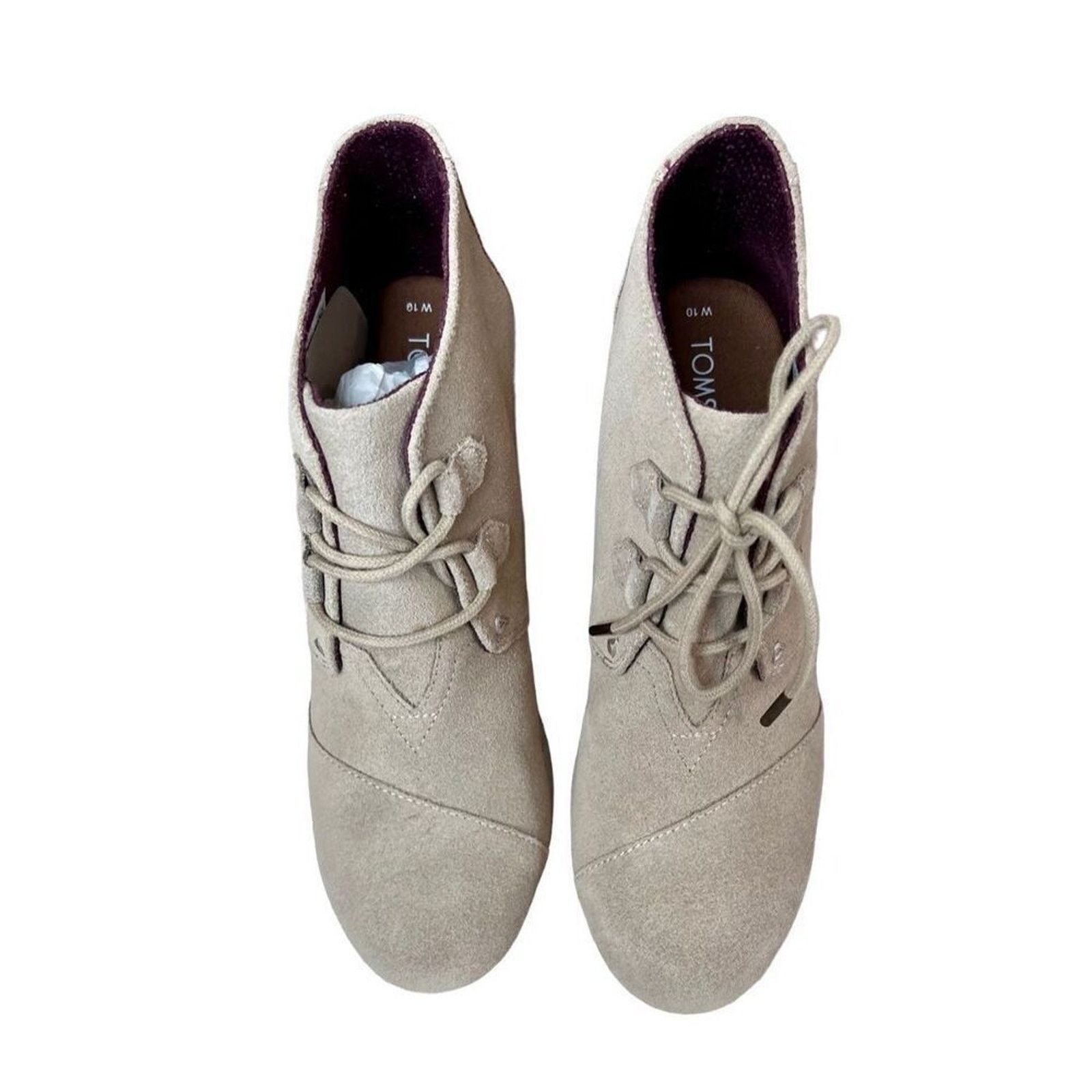 Toms TOMS Kala Wedge Bootie Desert Taupe Suede Tan Shoe 10 NWT Size US 10 / IT 40 - 4 Thumbnail