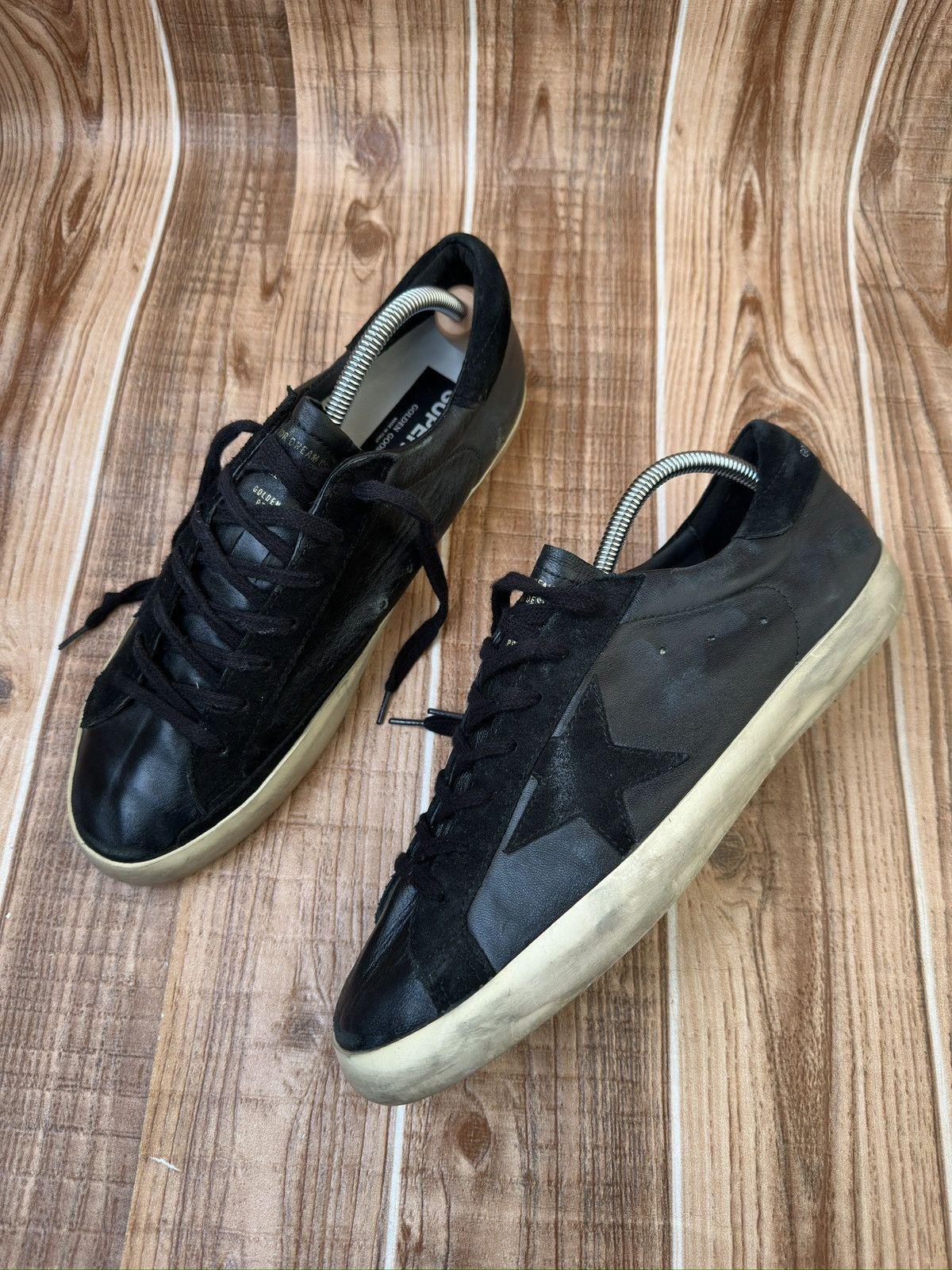 Golden Goose Golden Goose Superstar GGDB Black Leather Low Top Sneaks Size US 11 / EU 44 - 12 Thumbnail