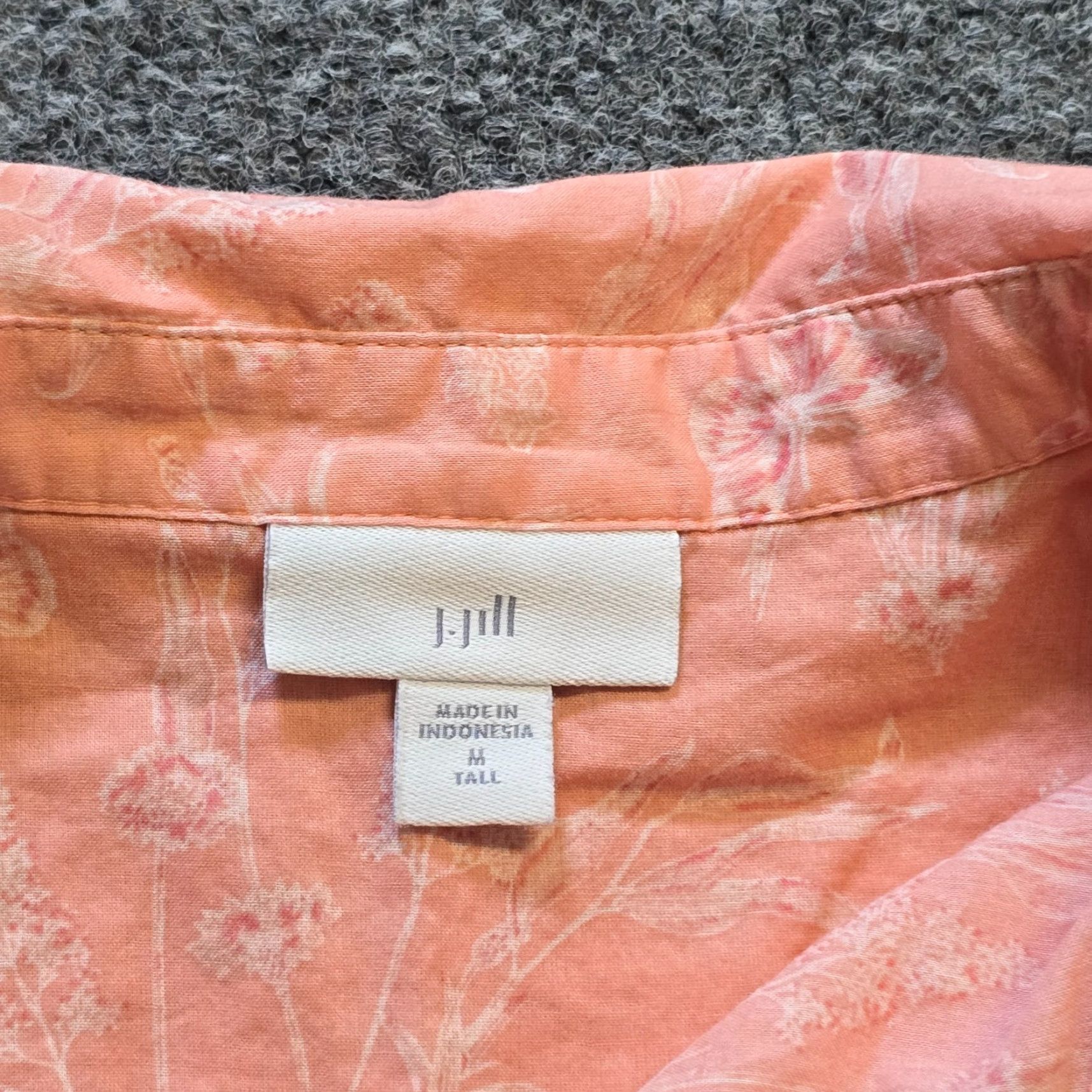J. Jill J. Jill Top Womens Medium Tall Pink Floral Butterfly Button Long Sleeve Casual Shirt Size M / US 6-8 / IT 42-44 - 4 Thumbnail