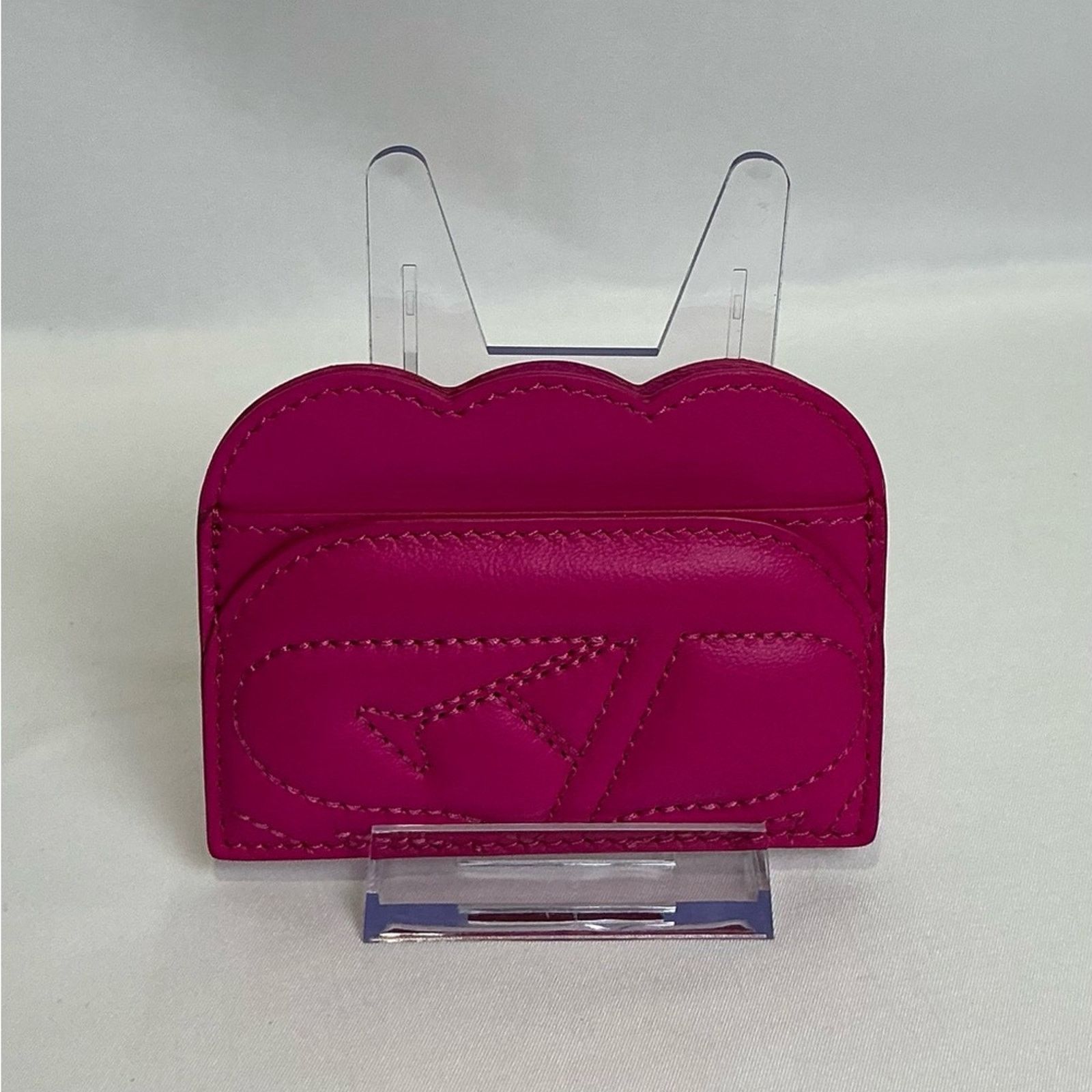 Alexander McQueen Alexander McQueen Seal Logo Card Holder in Fuchsia New Size ONE SIZE - 3 Thumbnail