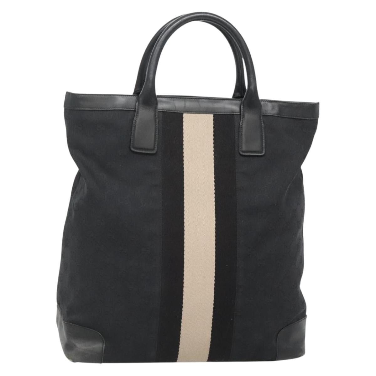 Gucci GUCCI GG Canvas Sherry Line Hand Bag Black Silver 002 002 Size ONE SIZE - 1 Thumbnail