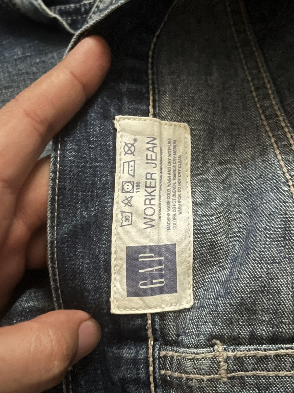 Carhartt × Gap ⚡️Workwear⚡️Vintage Gap 1969 Carpenter Dark Blue Washed Jeans Size US 34 / EU 50 - 14 Thumbnail