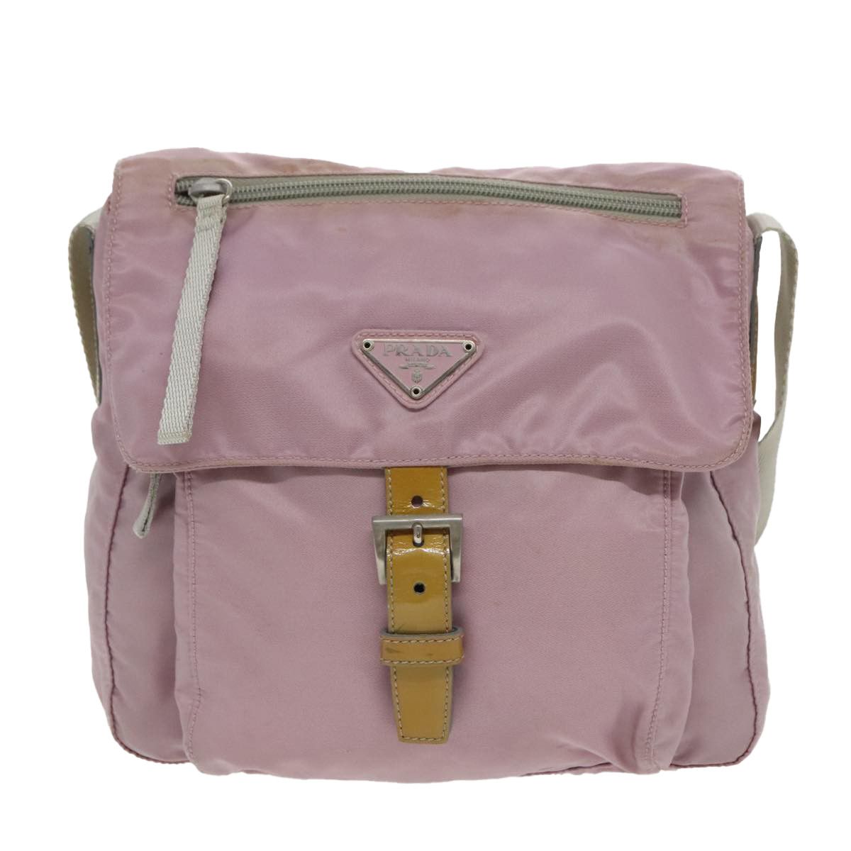 Prada Tessuto Pink Synthetic Shoulder Bag (Pre-Owned) Size ONE SIZE - 1 Thumbnail