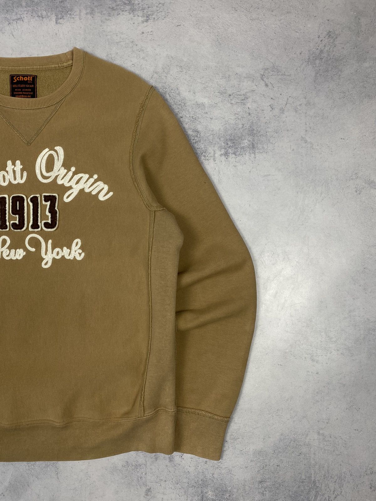 Schott Vintage Schott NYC Embroidered Logo Brown Sweatshirt Y2K Size US M / EU 48-50 / 2 - 4 Thumbnail