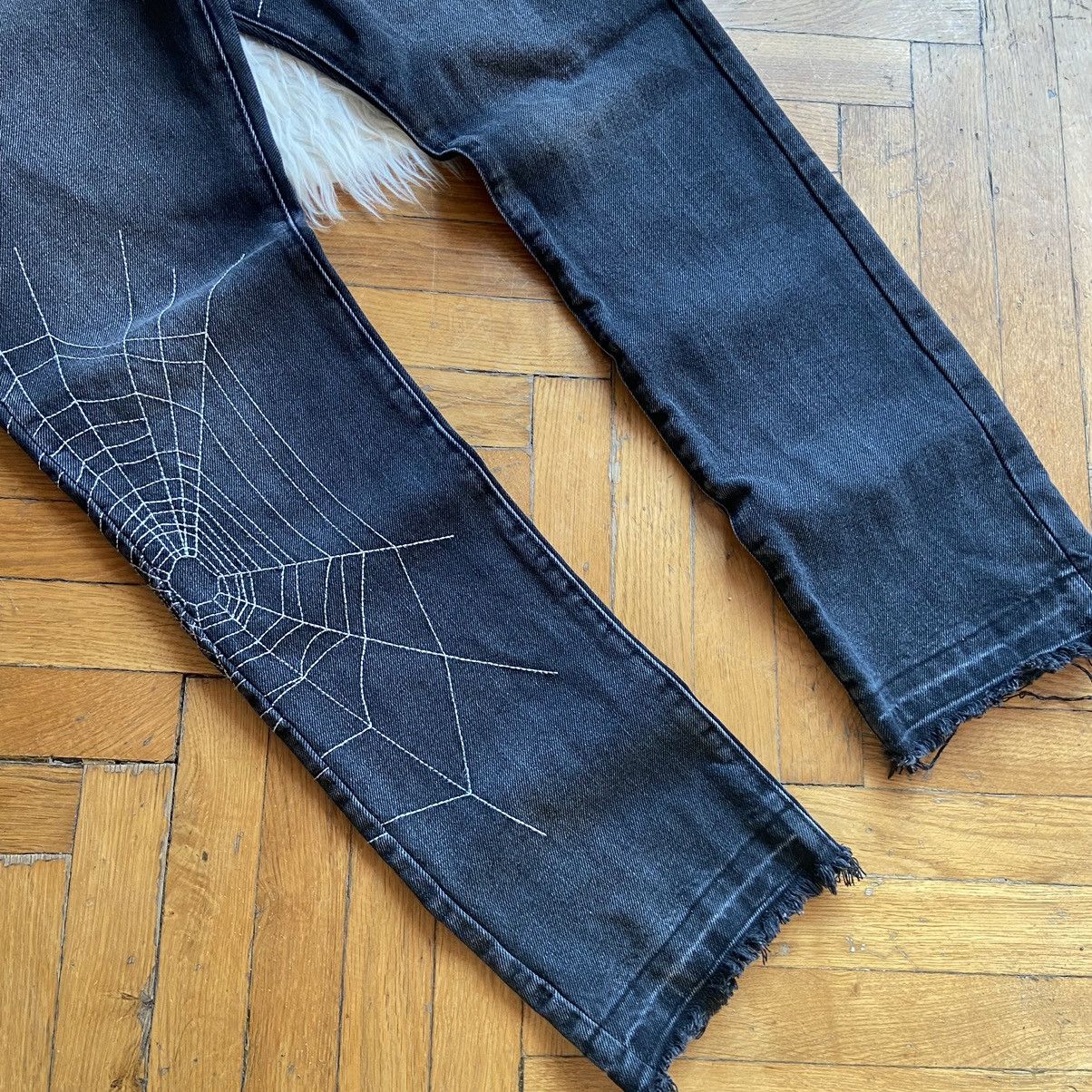 MNML 📌 Crazy MNML Spider Web Y2K Denim Jeans Size US 32 / EU 48 - 6 Thumbnail