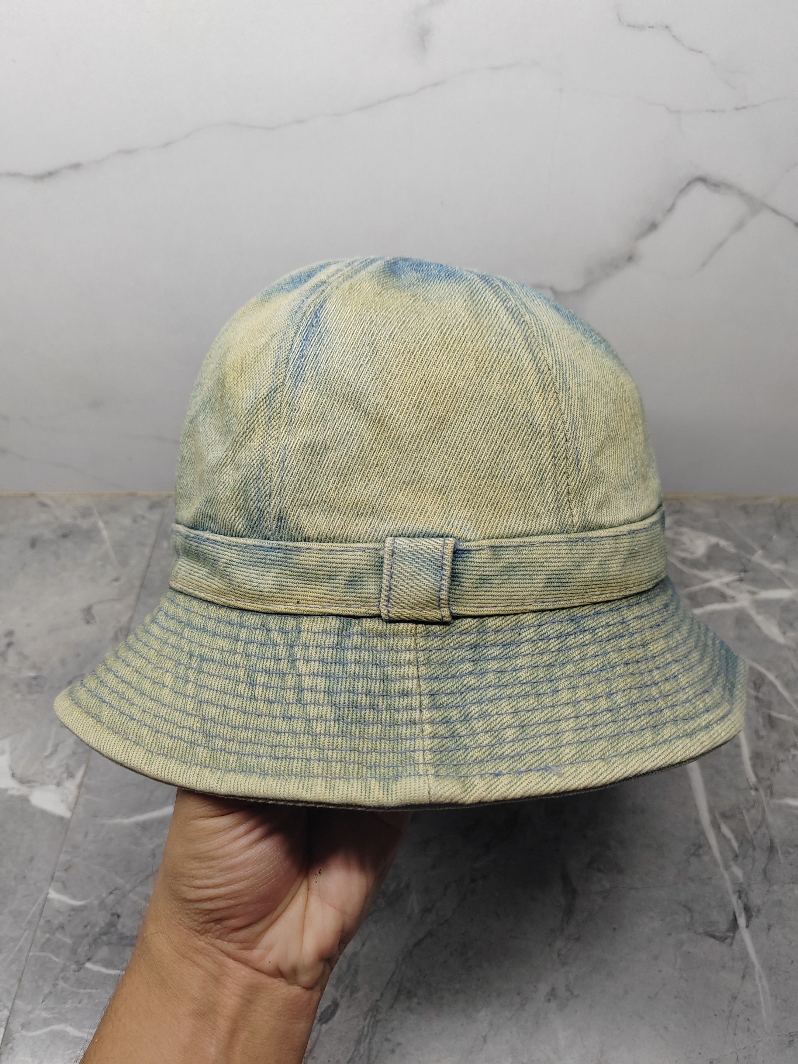 Japanese Brand Vintage Denim Japanese Distressed Style Bucket Hat Size ONE SIZE - 1 Thumbnail
