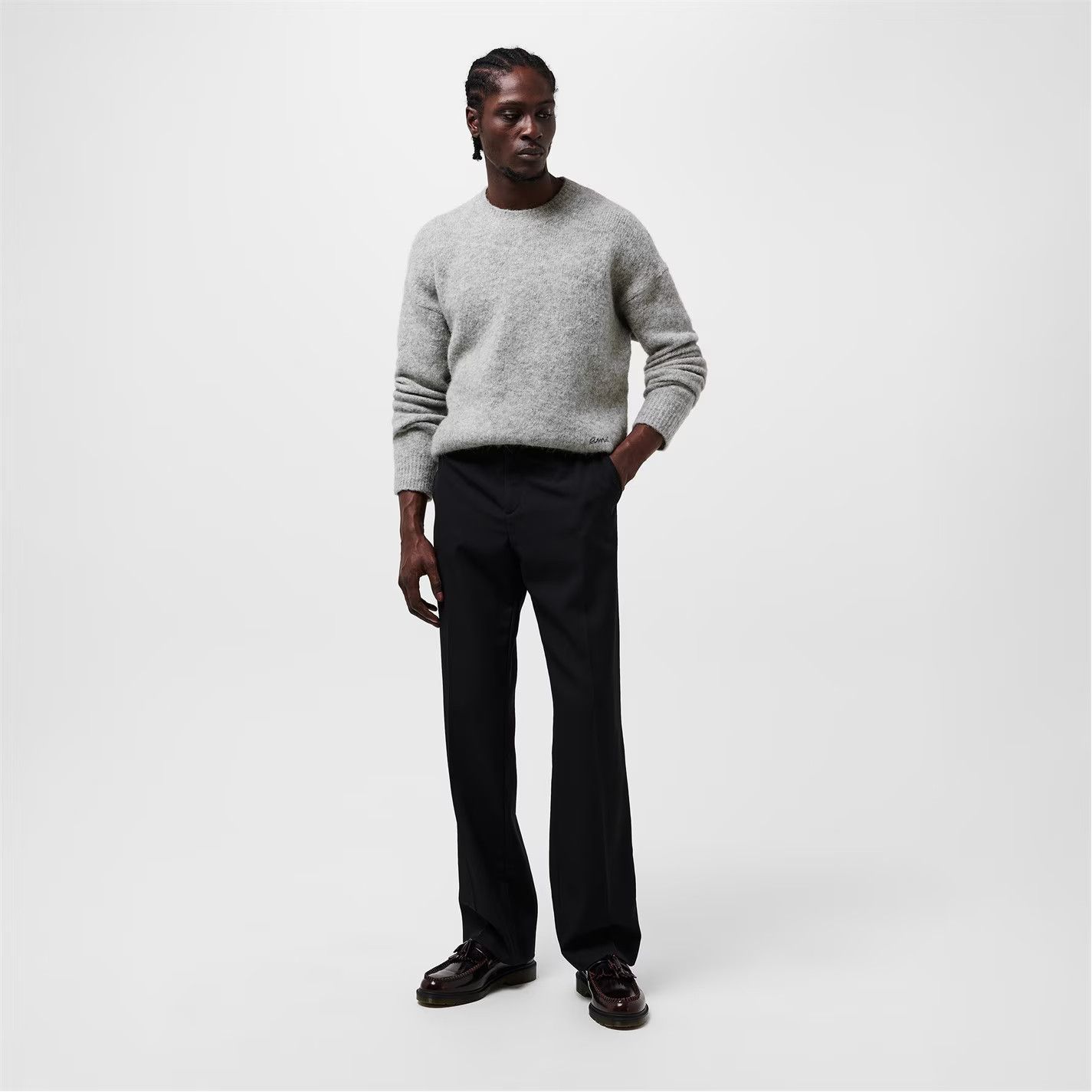 AMI o1g2r1mq0326 Crew Neck Jumper in Grey Size US XS / EU 42 / 0 - 5 Thumbnail
