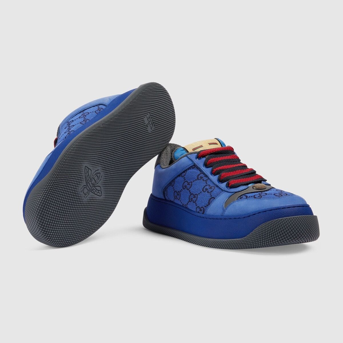 Gucci o1s1wg110325 Men's Screener GG Sneakers in Blue & Black Size US 8 / EU 41 - 6 Thumbnail