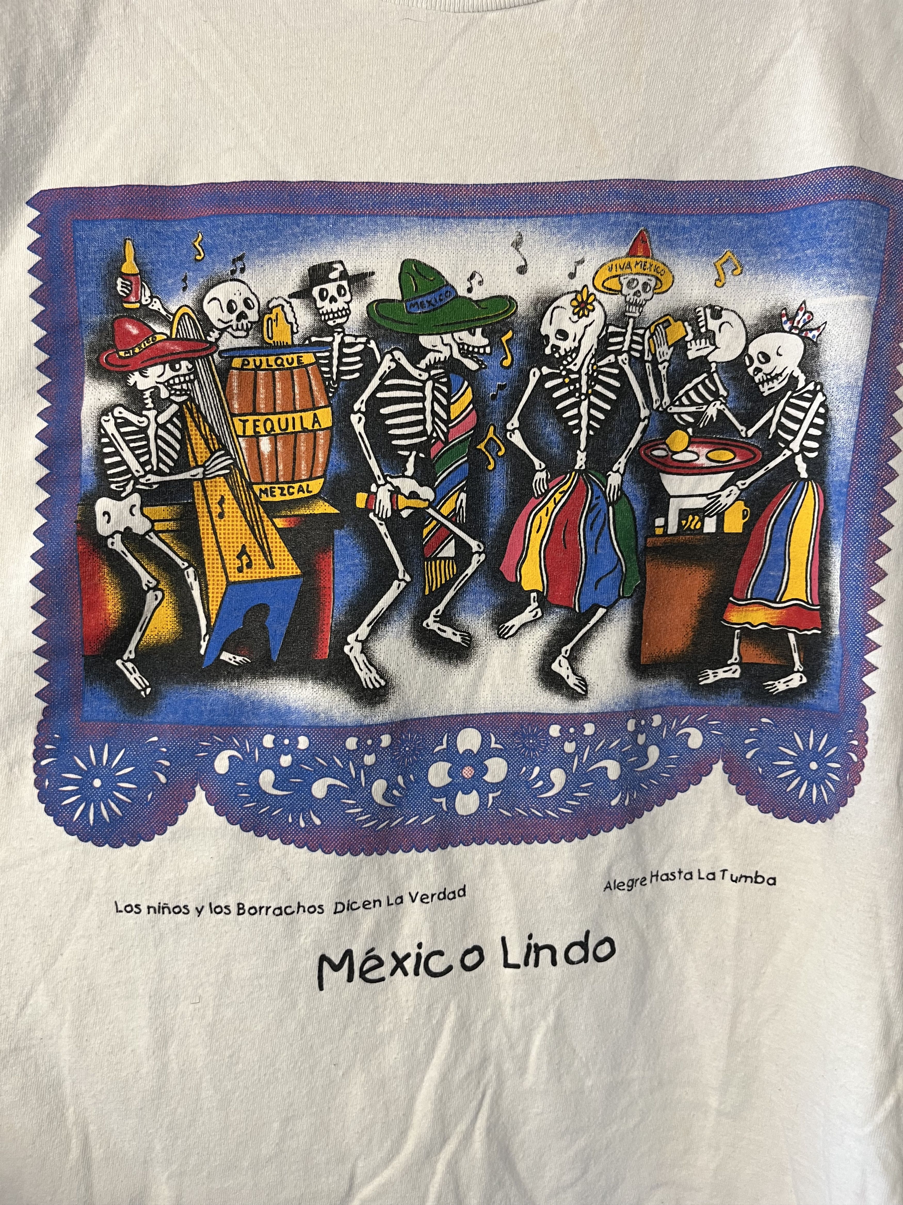 Vintage 90s Mexico Lindo South America Graphics Tee Art Size US XL / EU 56 / 4 - 3 Thumbnail